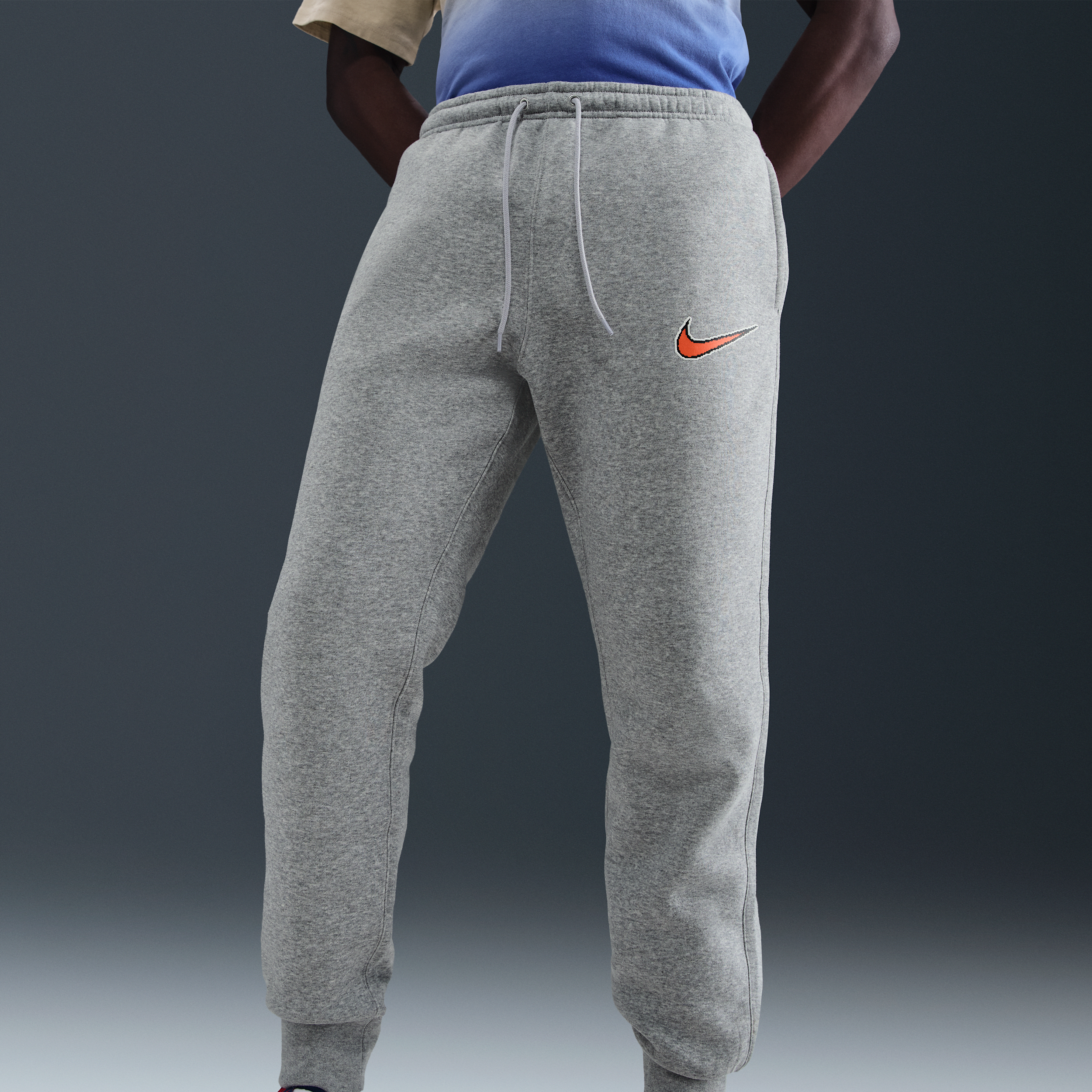 Nike Men's Sportswear Club BB Neo Varsity Fleece Joggers - GREY Thumbnail View 3