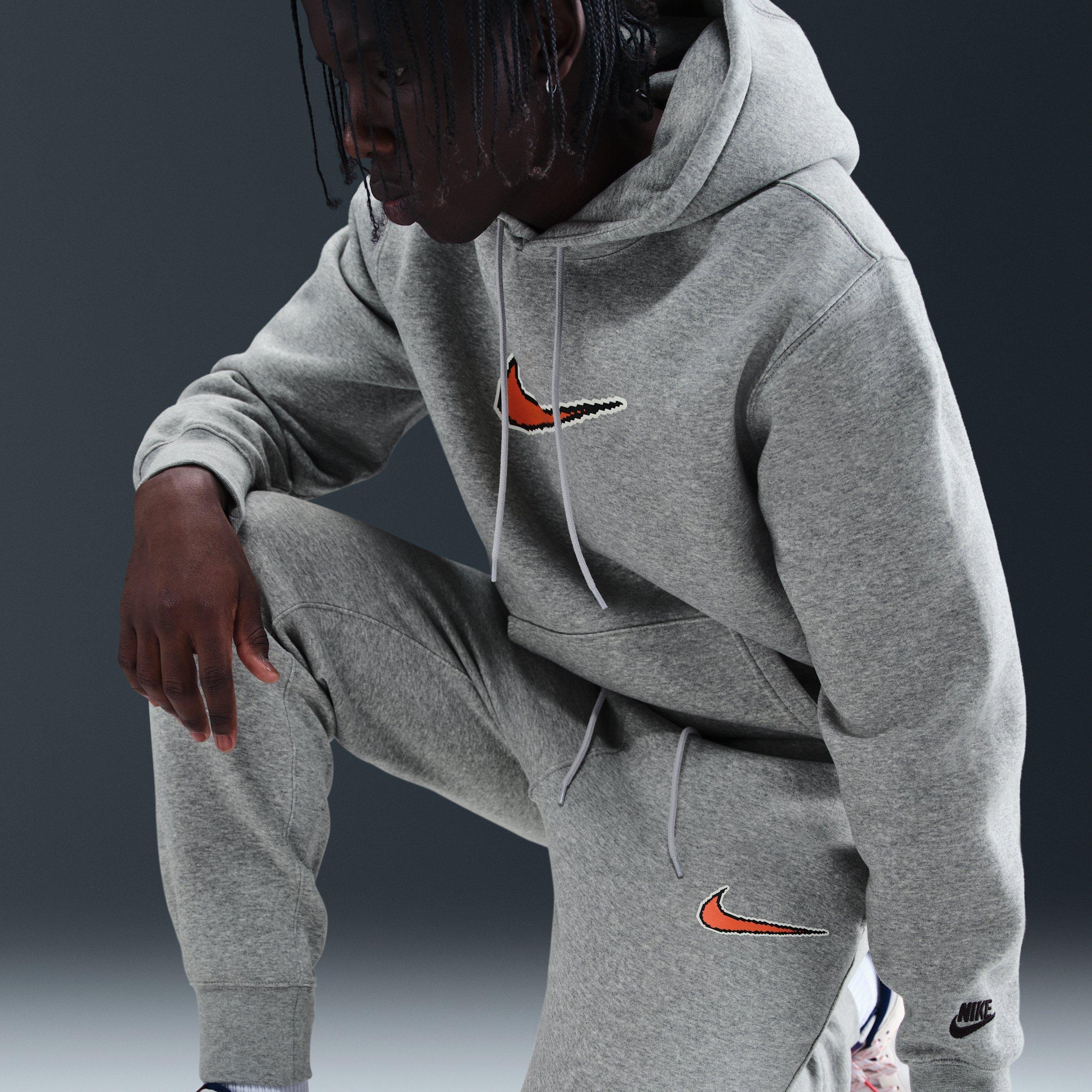 Nike Men's Sportswear Club BB Neo Varsity Fleece Joggers - GREY Thumbnail View 5