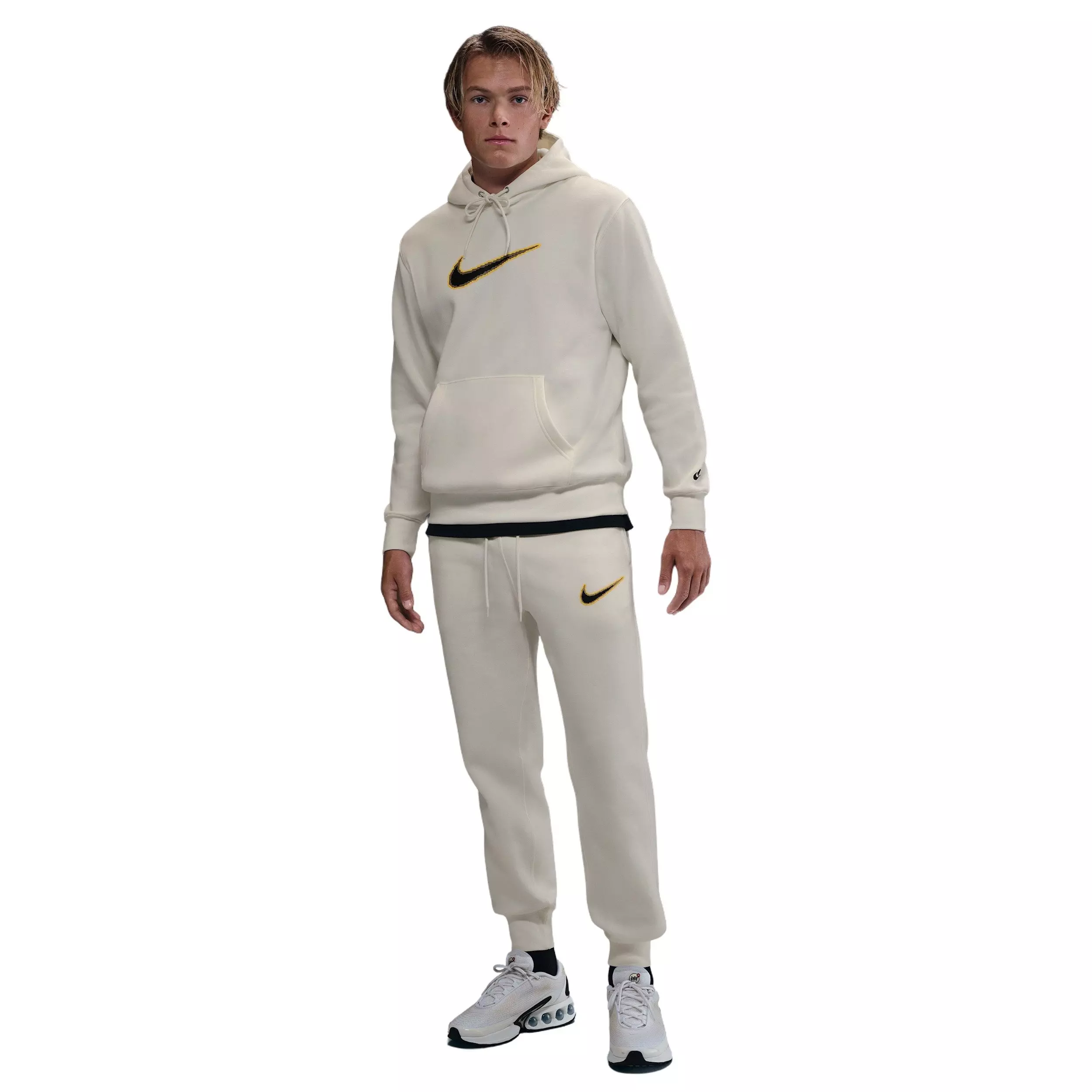 Nike Men's Sportswear Club BB Neo Varsity Fleece Joggers - WHITE