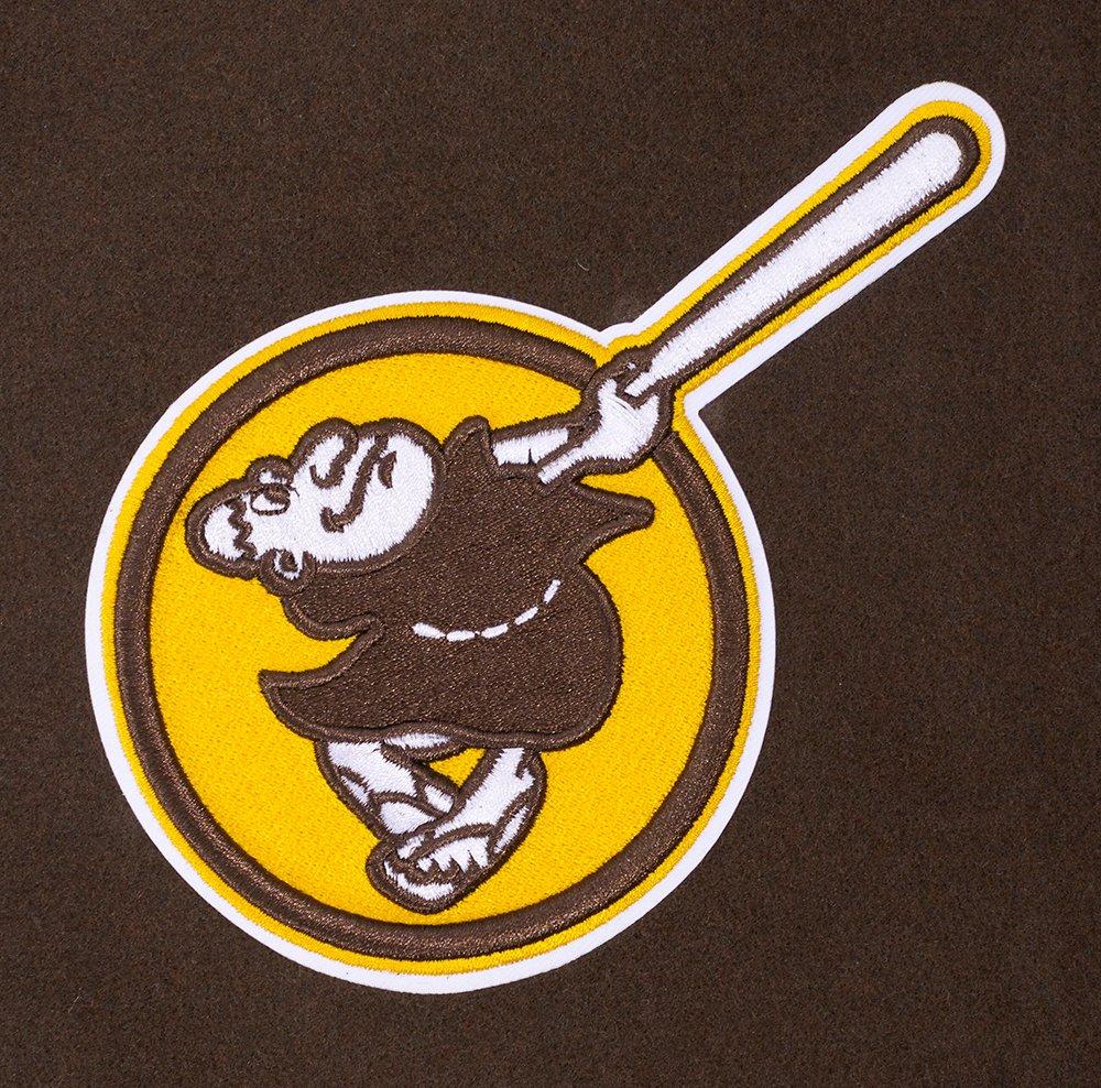 Pro Standard Women's MLB San Diego Padres Mashup Rib Wool Varsity Jacket - Brown/White - BROWN/WHITE Thumbnail View 5