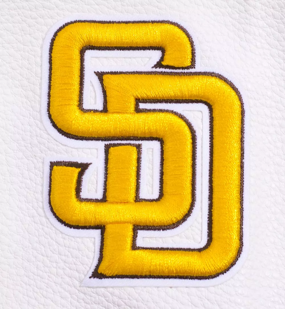 Pro Standard Women's MLB San Diego Padres Mashup Rib Wool Varsity Jacket -Brown/White - BROWN/WHITE