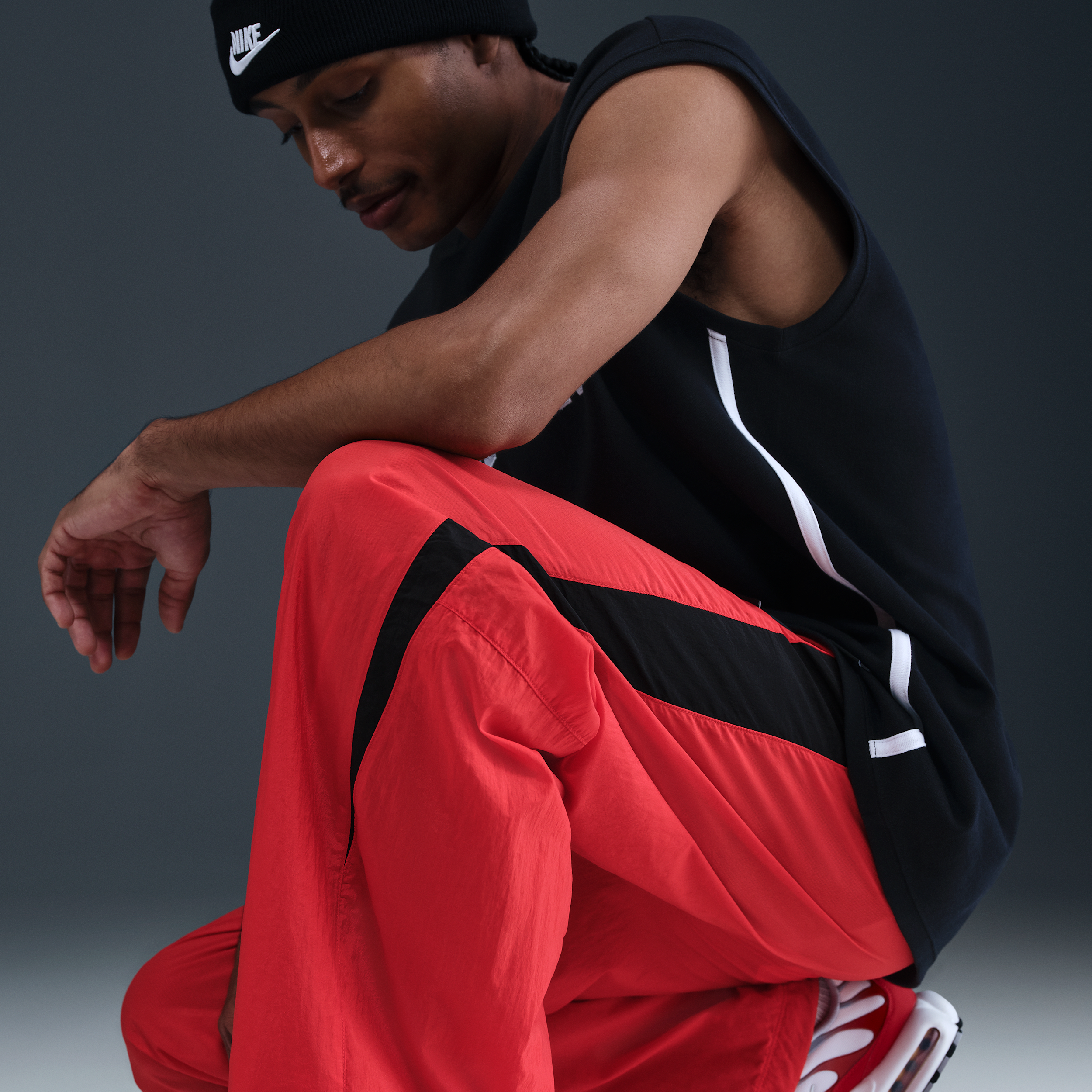 Nike Air Men's Woven Track Pants -Red - RED Thumbnail View 5