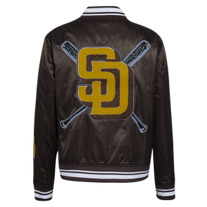 Pro Standard Women's MLB San Diego Padres Mashup Rib Satin Jacket -Brown