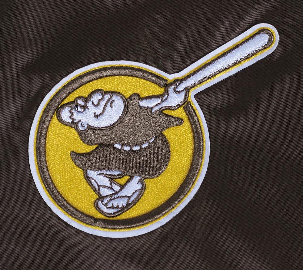Pro Standard Women's MLB San Diego Padres Mashup Rib Satin Jacket - Brown - BROWN Thumbnail View 5