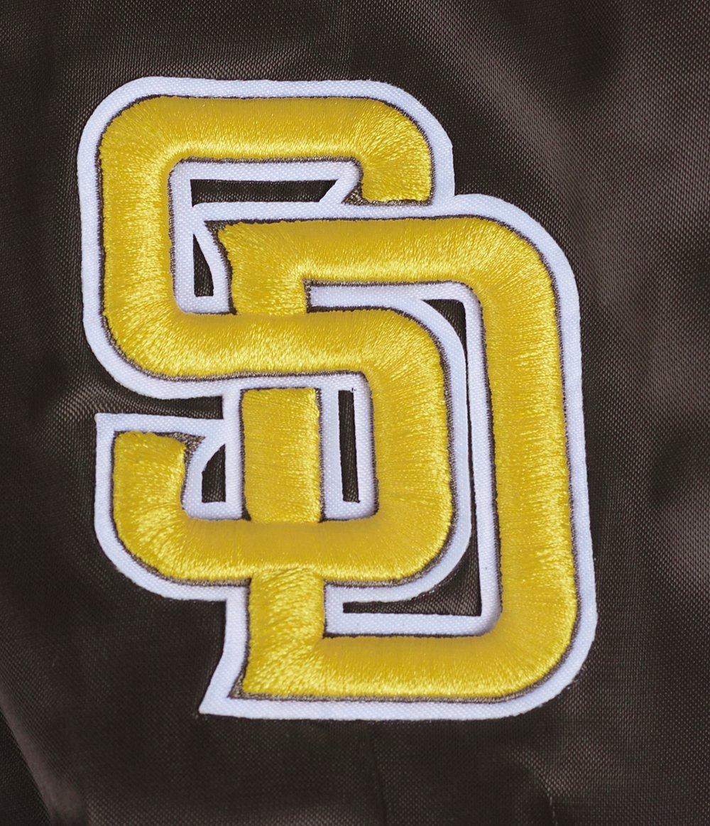 Pro Standard Women's MLB San Diego Padres Mashup Rib Satin Jacket - Brown - BROWN Thumbnail View 6