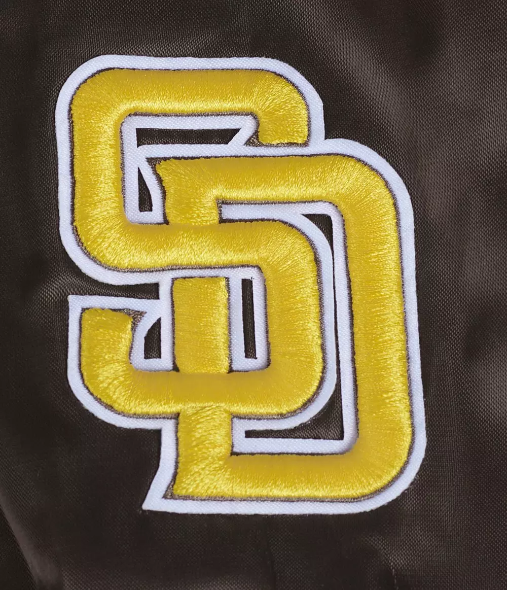 Pro Standard Women's MLB San Diego Padres Mashup Rib Satin Jacket - Brown - BROWN