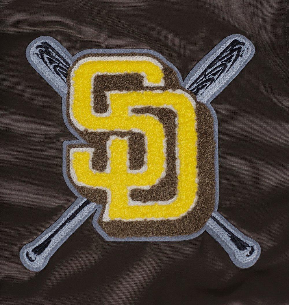 Pro Standard Women's MLB San Diego Padres Mashup Rib Satin Jacket - Brown - BROWN Thumbnail View 7