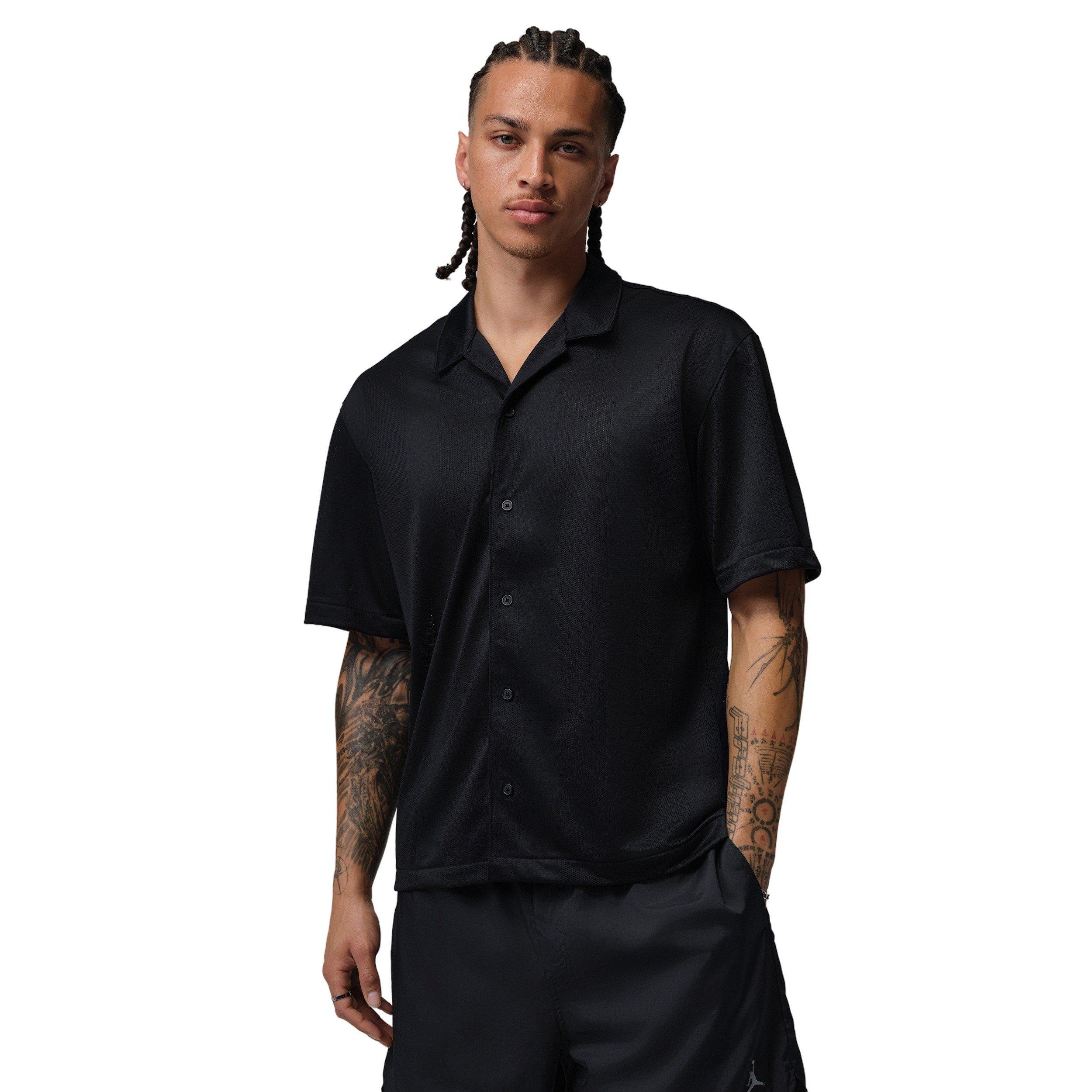 Jordan Men's Brooklyn Festival Button-Down Top - BLACK Thumbnail View 1
