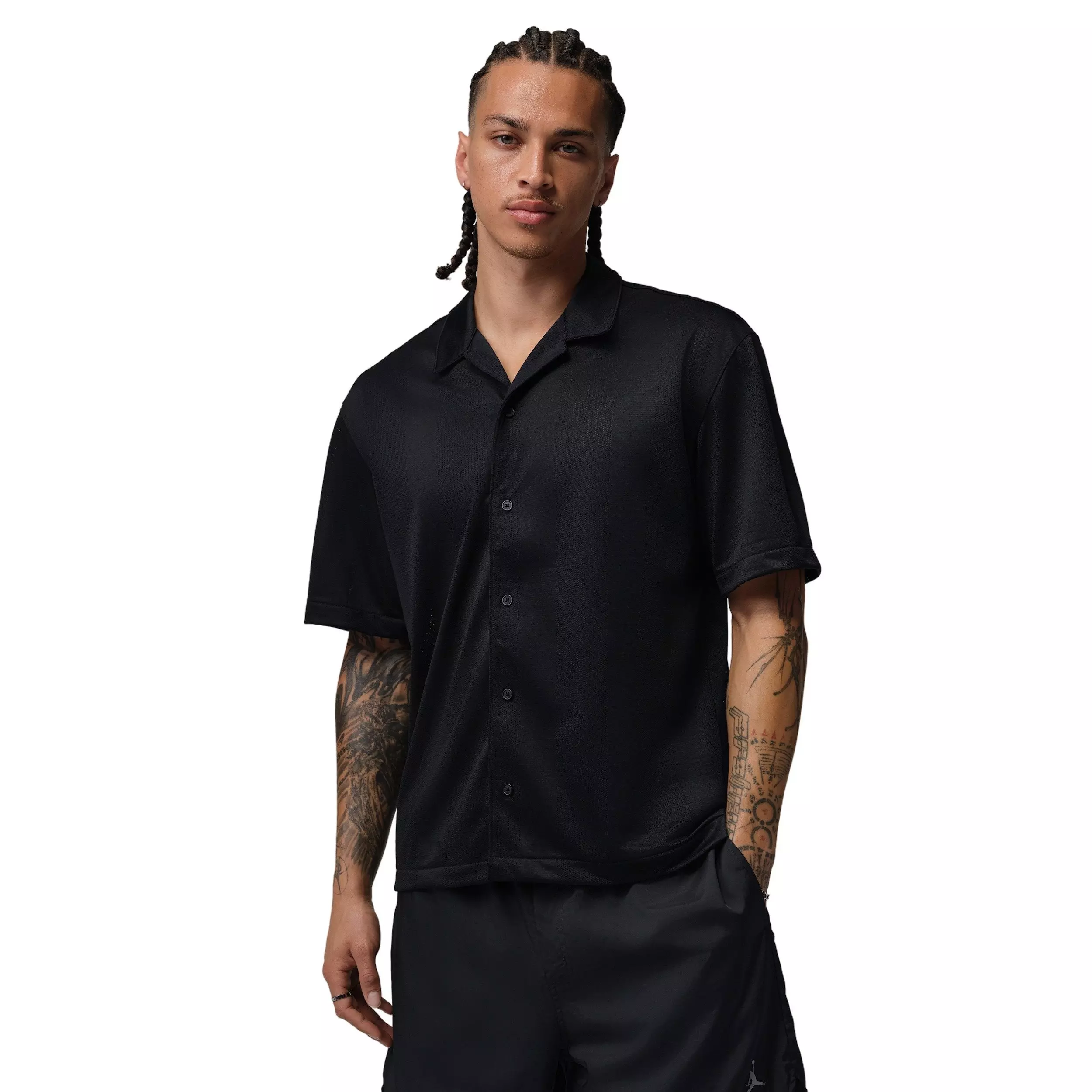Jordan Men's Brooklyn Festival Button-Down Top - BLACK