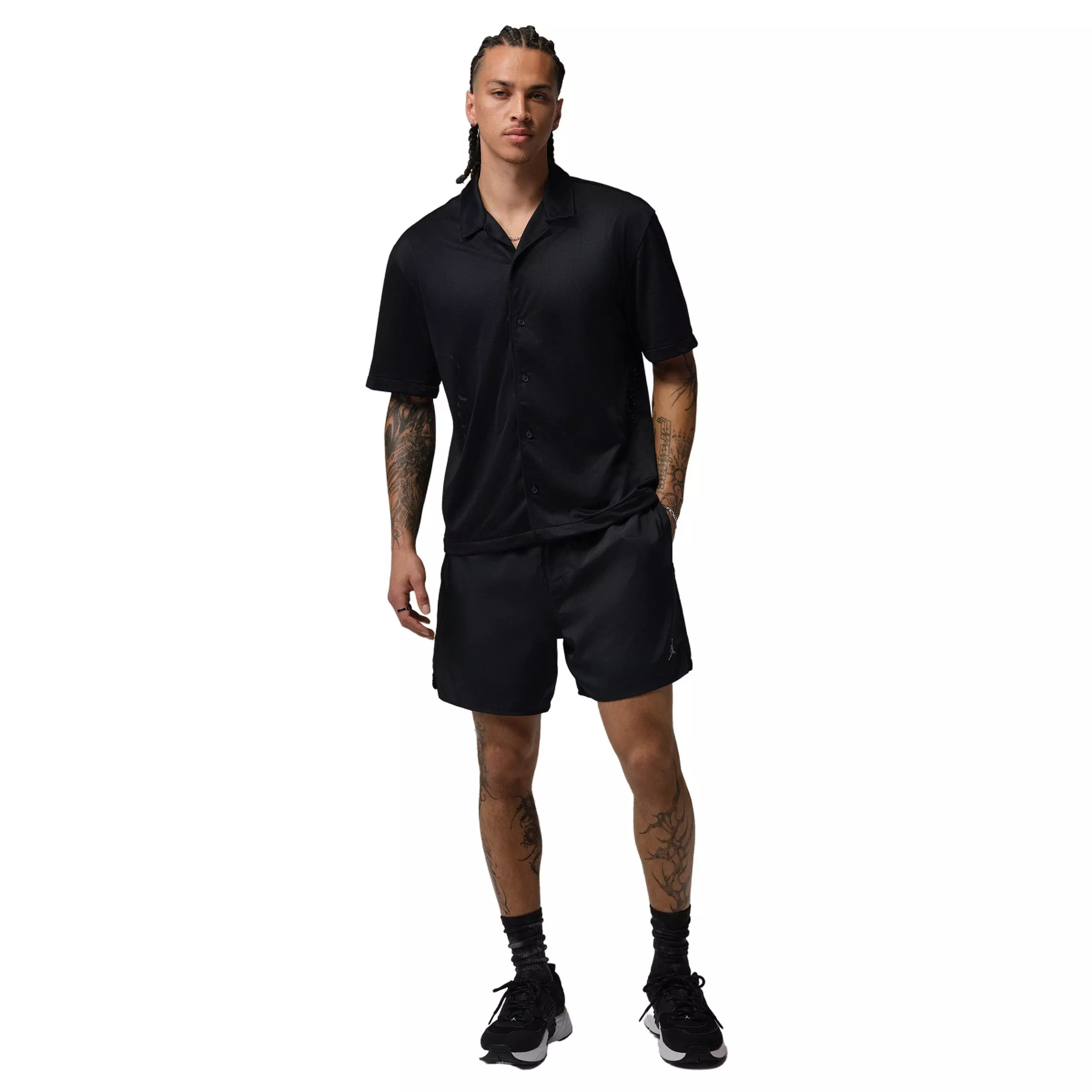 Jordan Men's Brooklyn Festival Button-Down Top - BLACK
