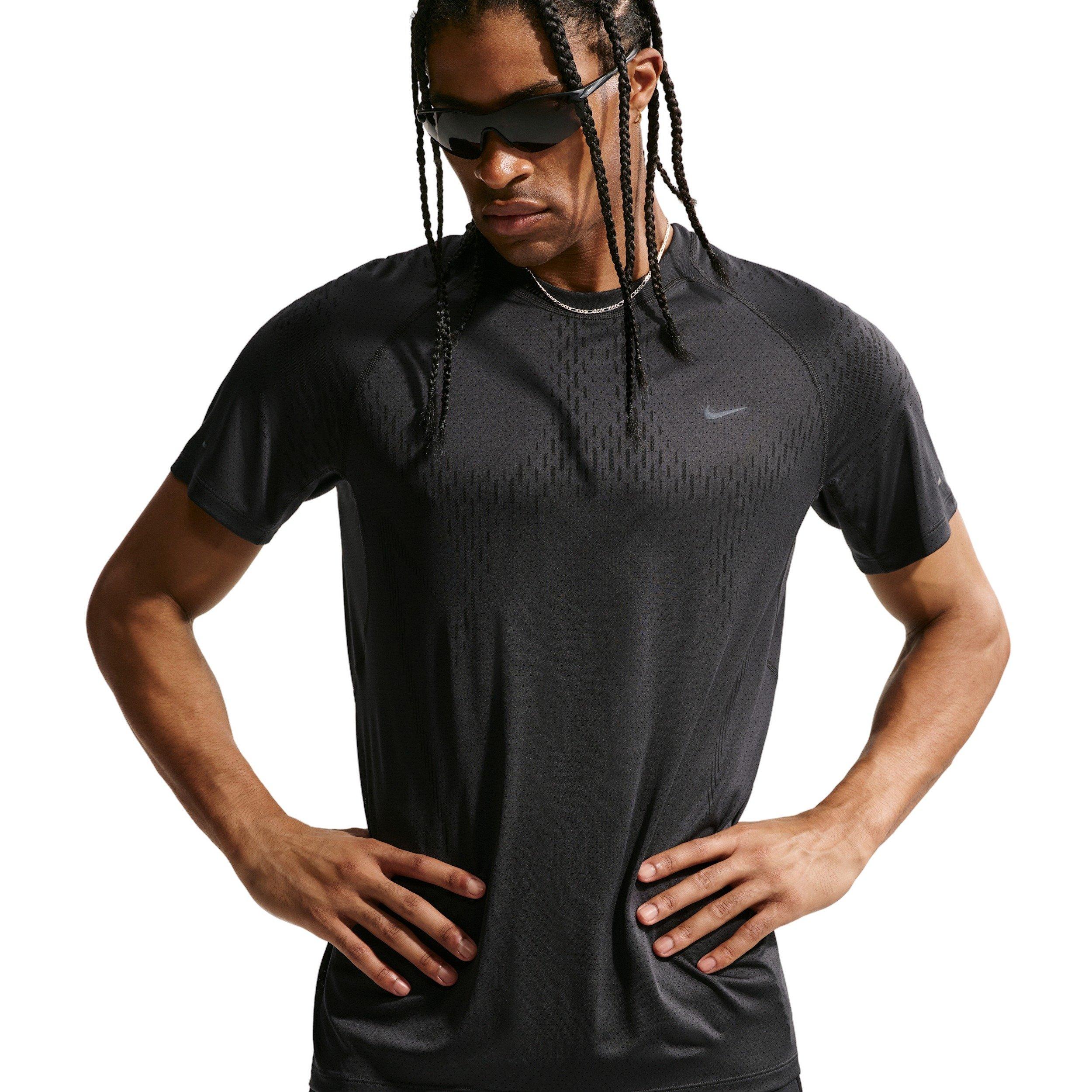 Nike Men's Stride Plus Dri-FIT ADV Short-Sleeve Running Top - BLACK Thumbnail View 1