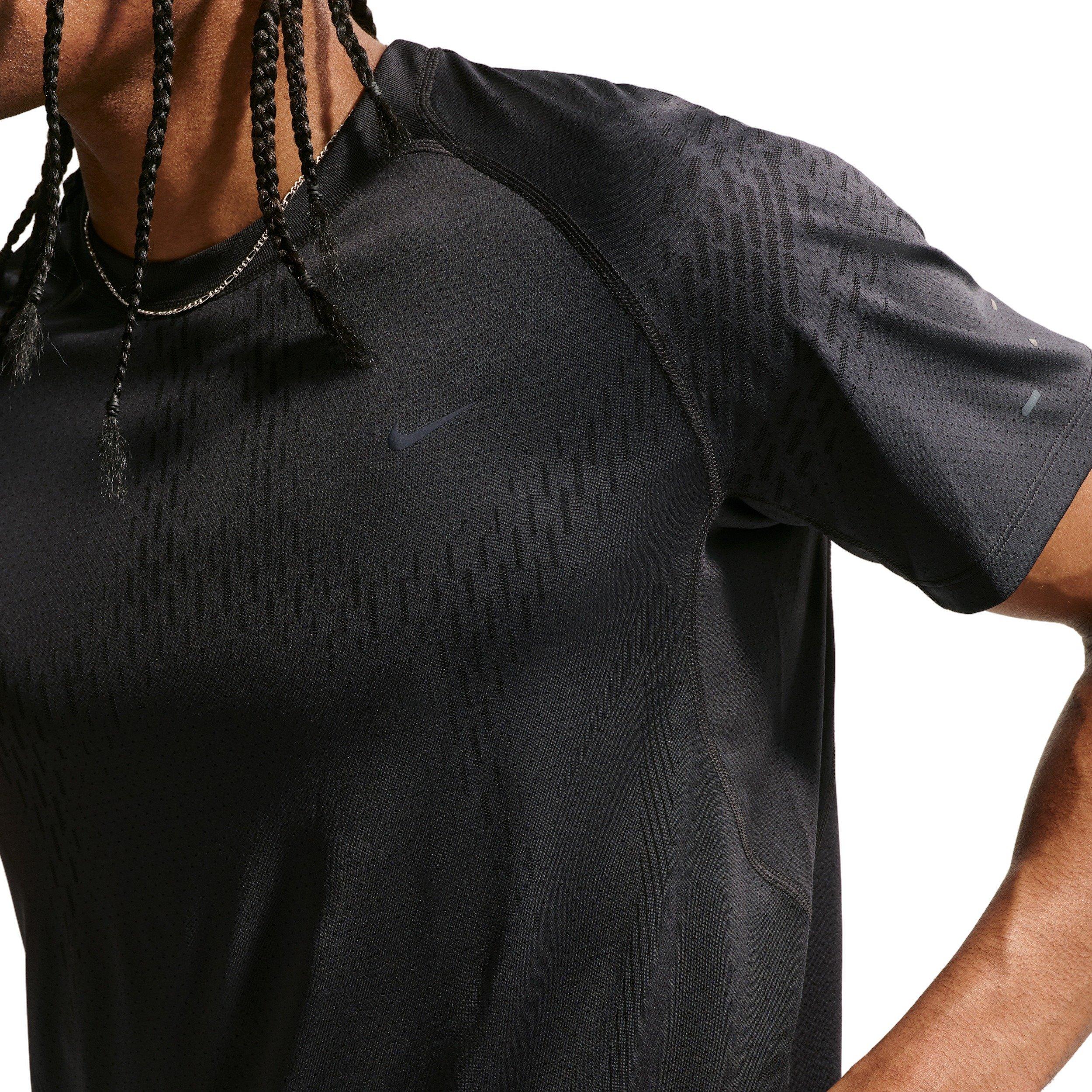 Nike Men's Stride Plus Dri-FIT ADV Short-Sleeve Running Top - BLACK Thumbnail View 3