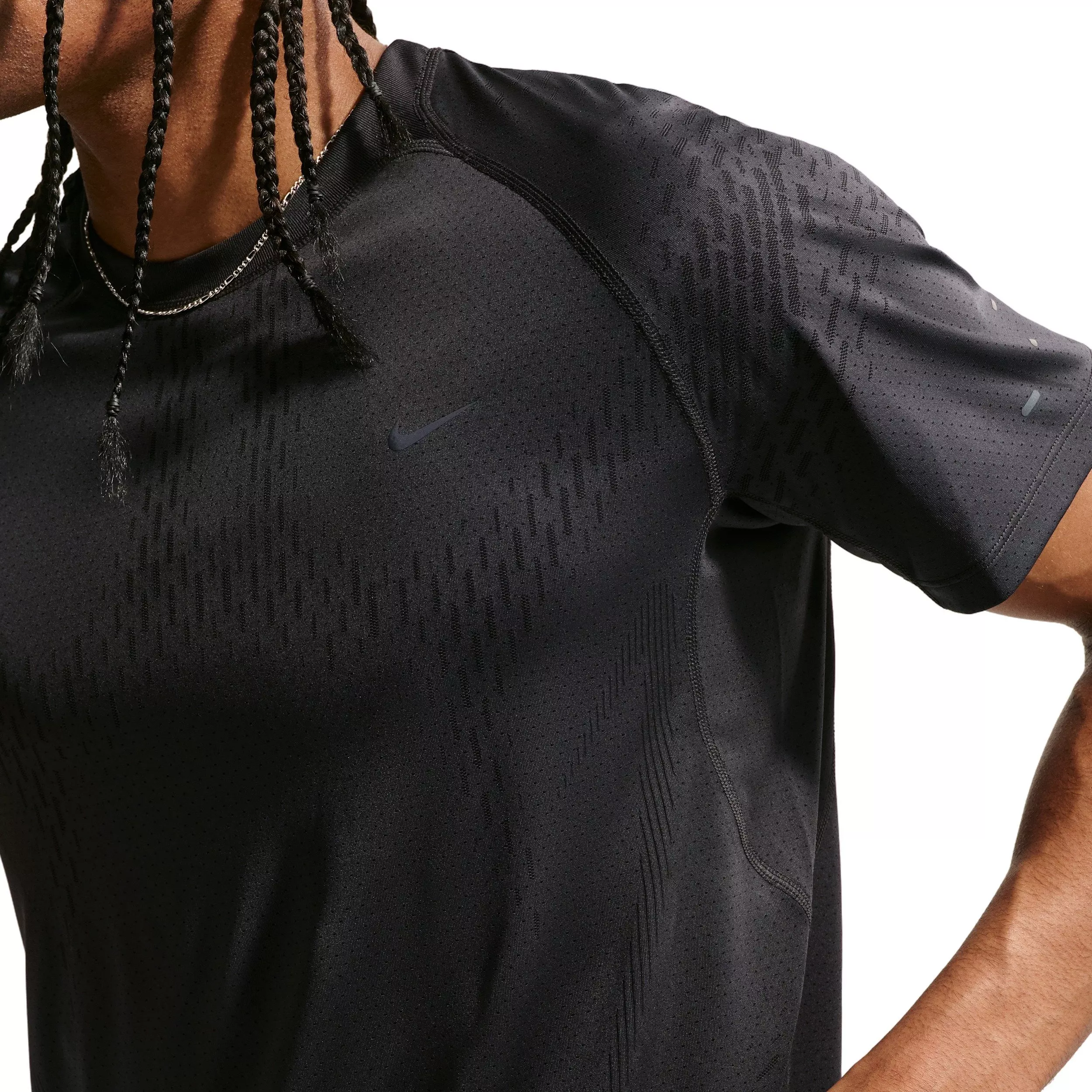 Nike Men's Stride Plus Dri-FIT ADV Short-Sleeve Running Top - BLACK