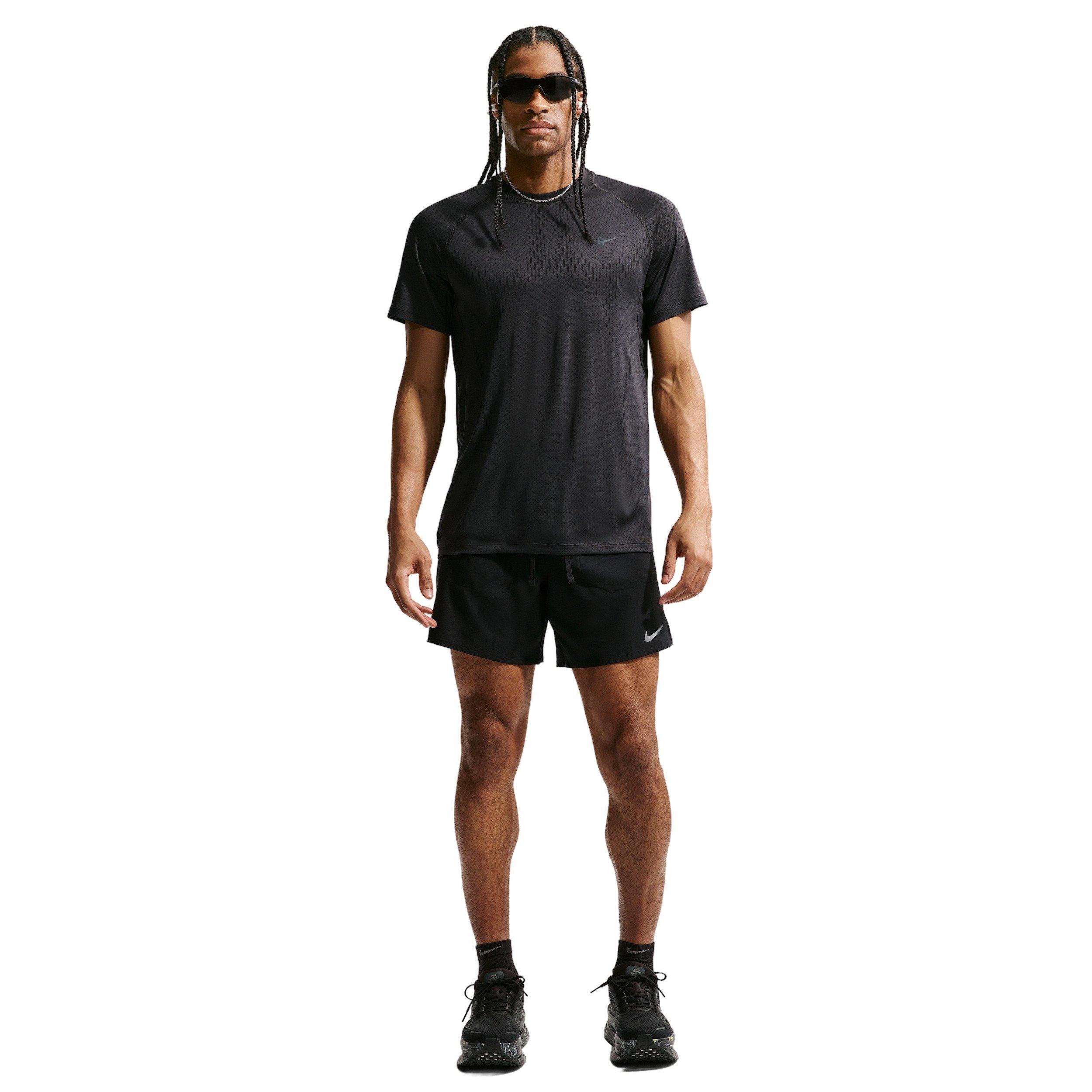 Nike Men's Stride Plus Dri-FIT ADV Short-Sleeve Running Top - BLACK Thumbnail View 4