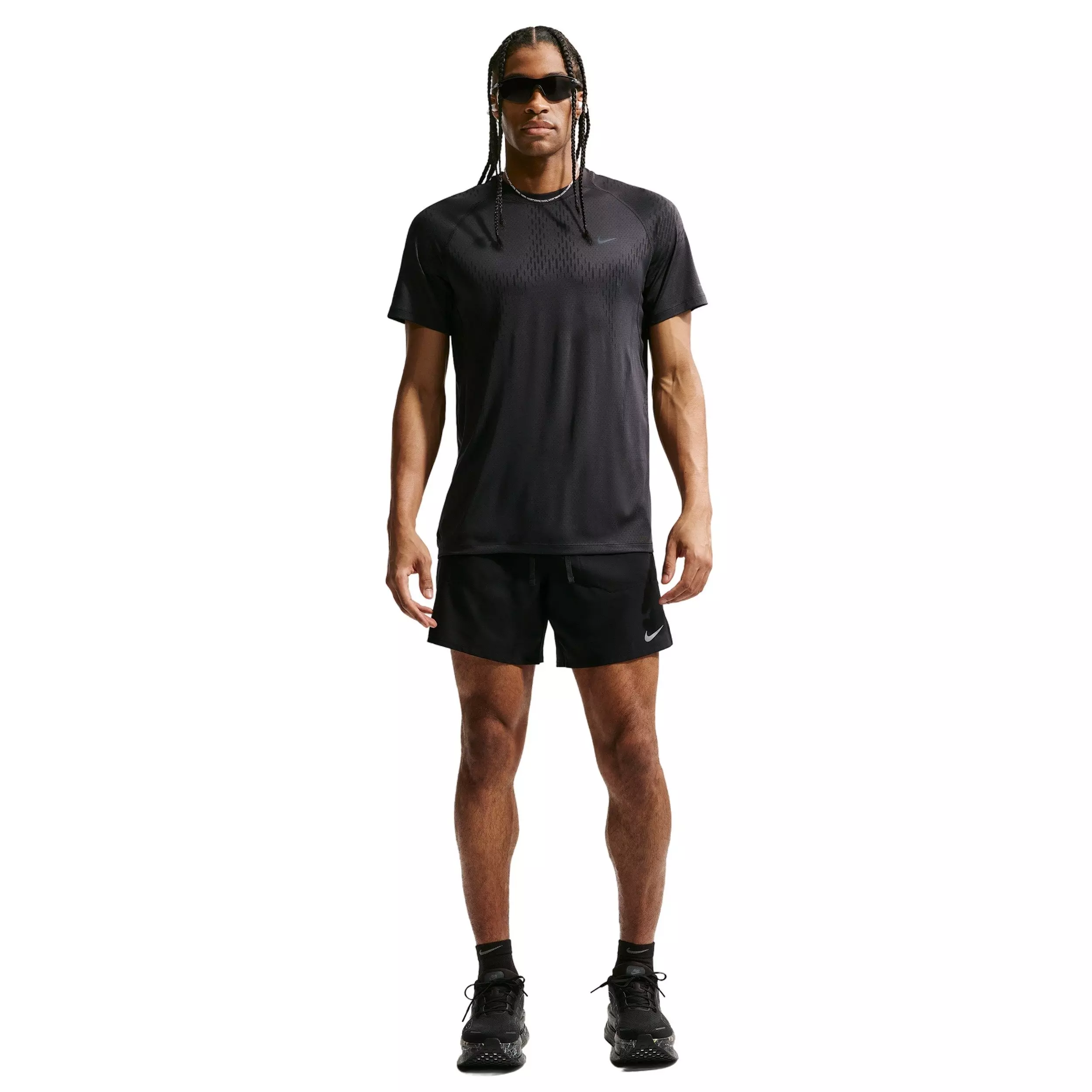 Nike Men's Stride Plus Dri-FIT ADV Short-Sleeve Running Top - BLACK