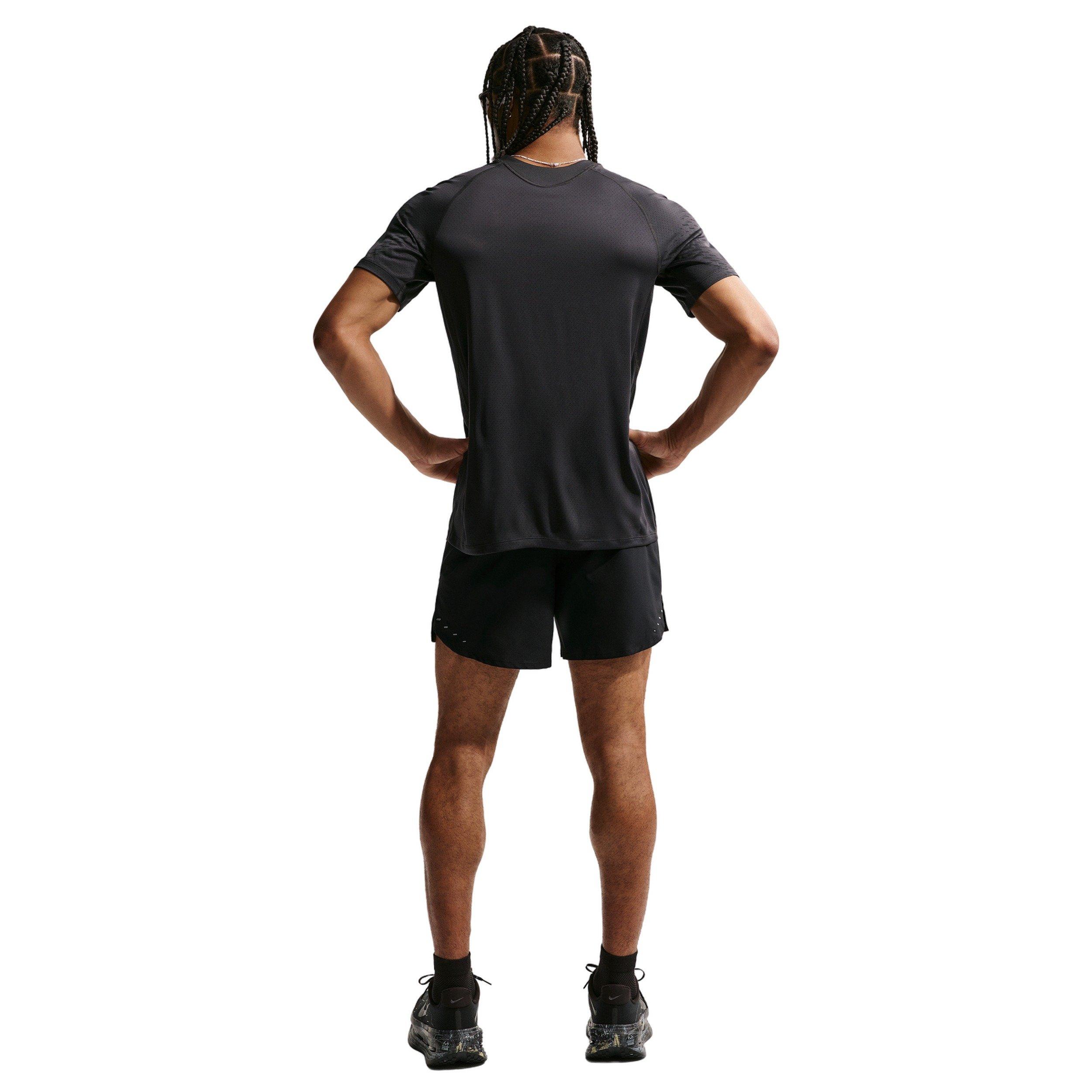 Nike Men's Stride Plus Dri-FIT ADV Short-Sleeve Running Top - BLACK Thumbnail View 5