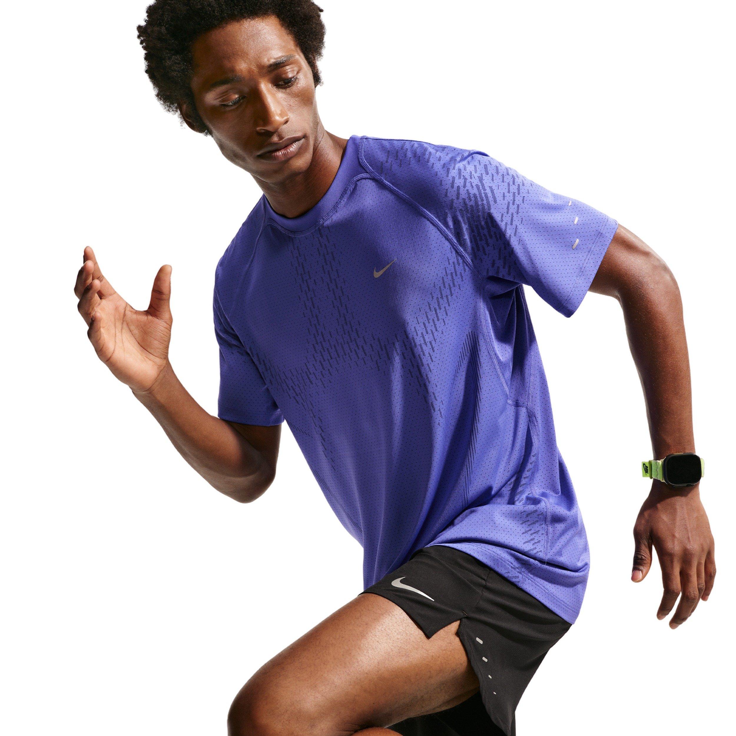 Nike Men's Stride Plus Dri-FIT ADV Short-Sleeve Running Top - BLUE Thumbnail View 3