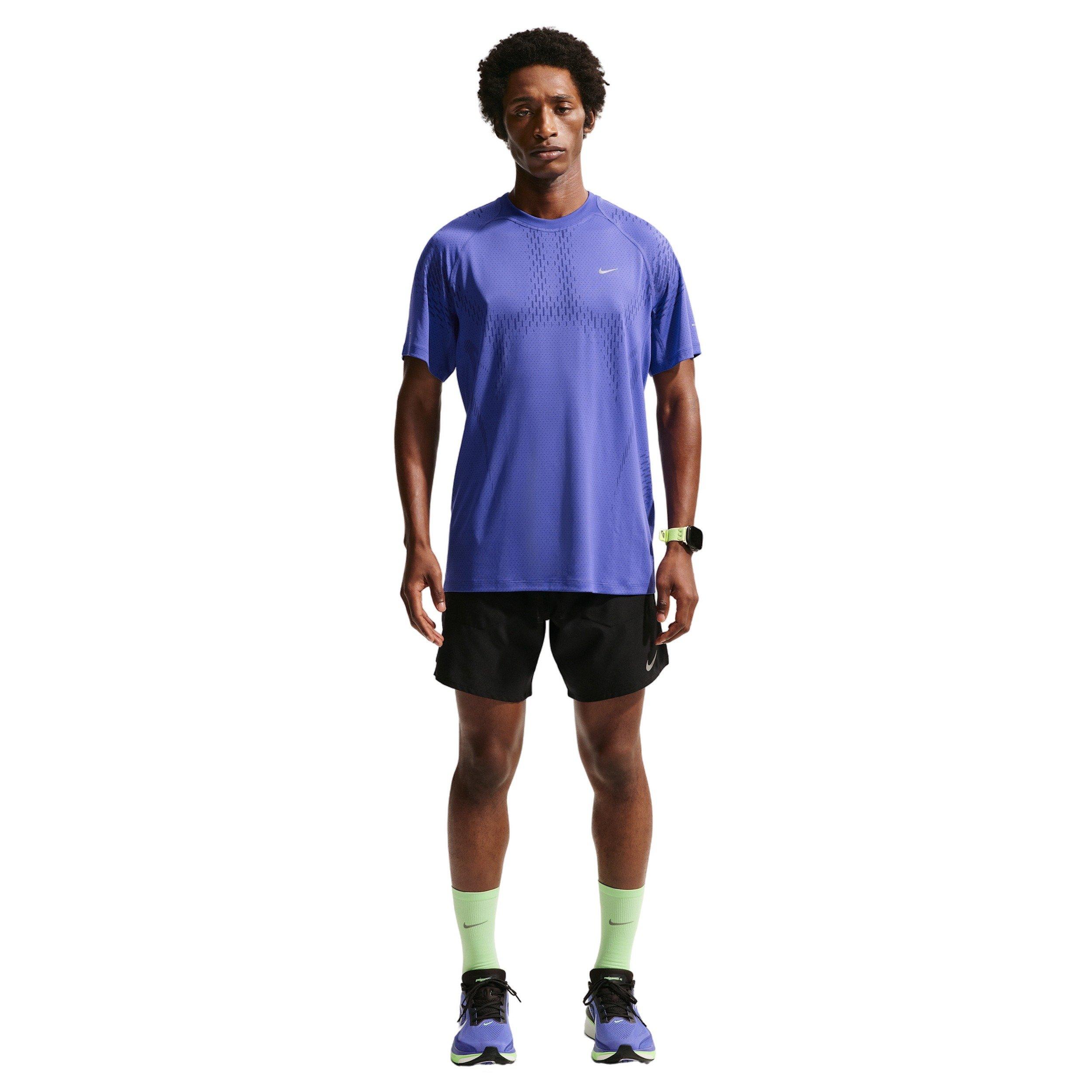 Nike Men's Stride Plus Dri-FIT ADV Short-Sleeve Running Top - BLUE Thumbnail View 4