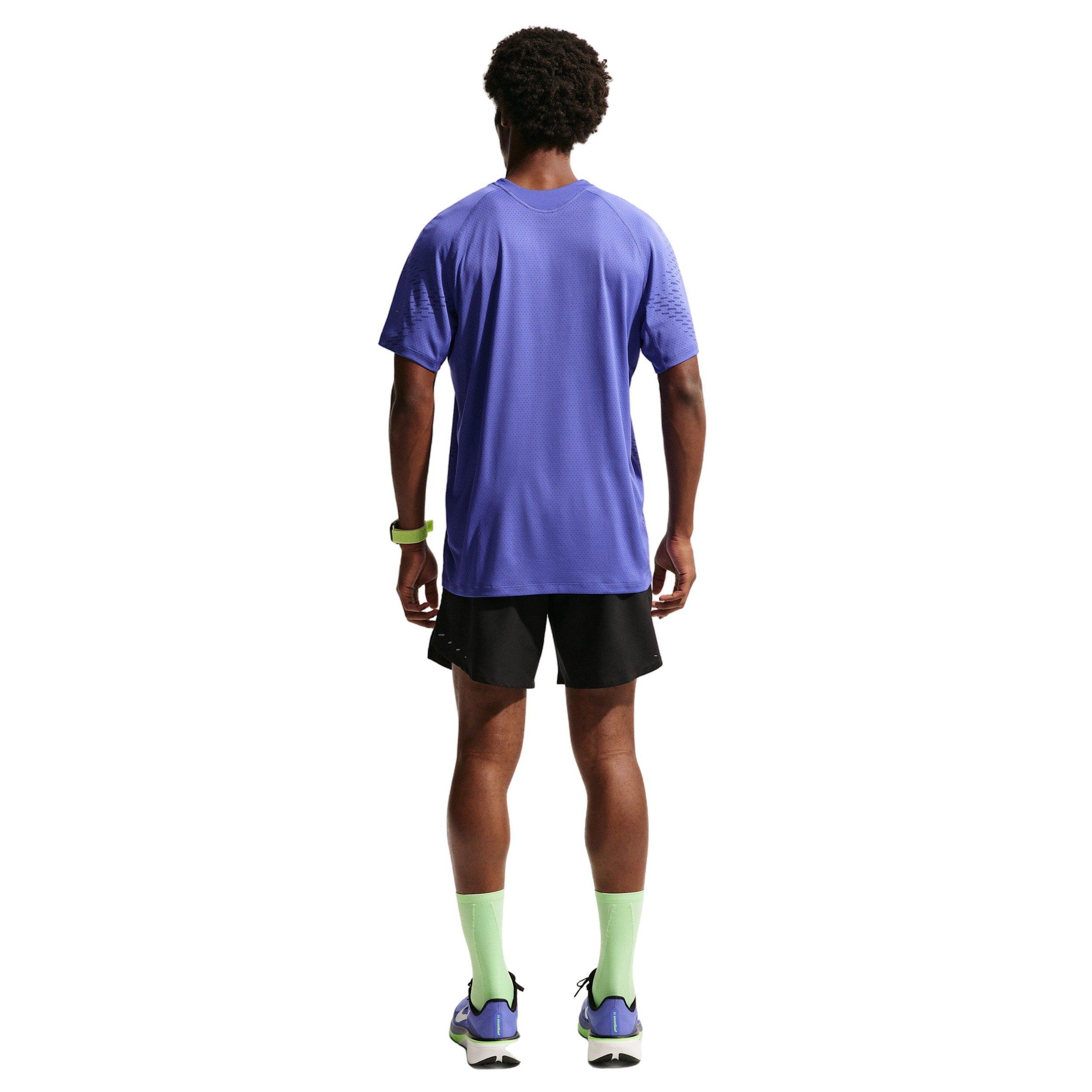 Nike Men's Stride Plus Dri-FIT ADV Short-Sleeve Running Top - BLUE Thumbnail View 5