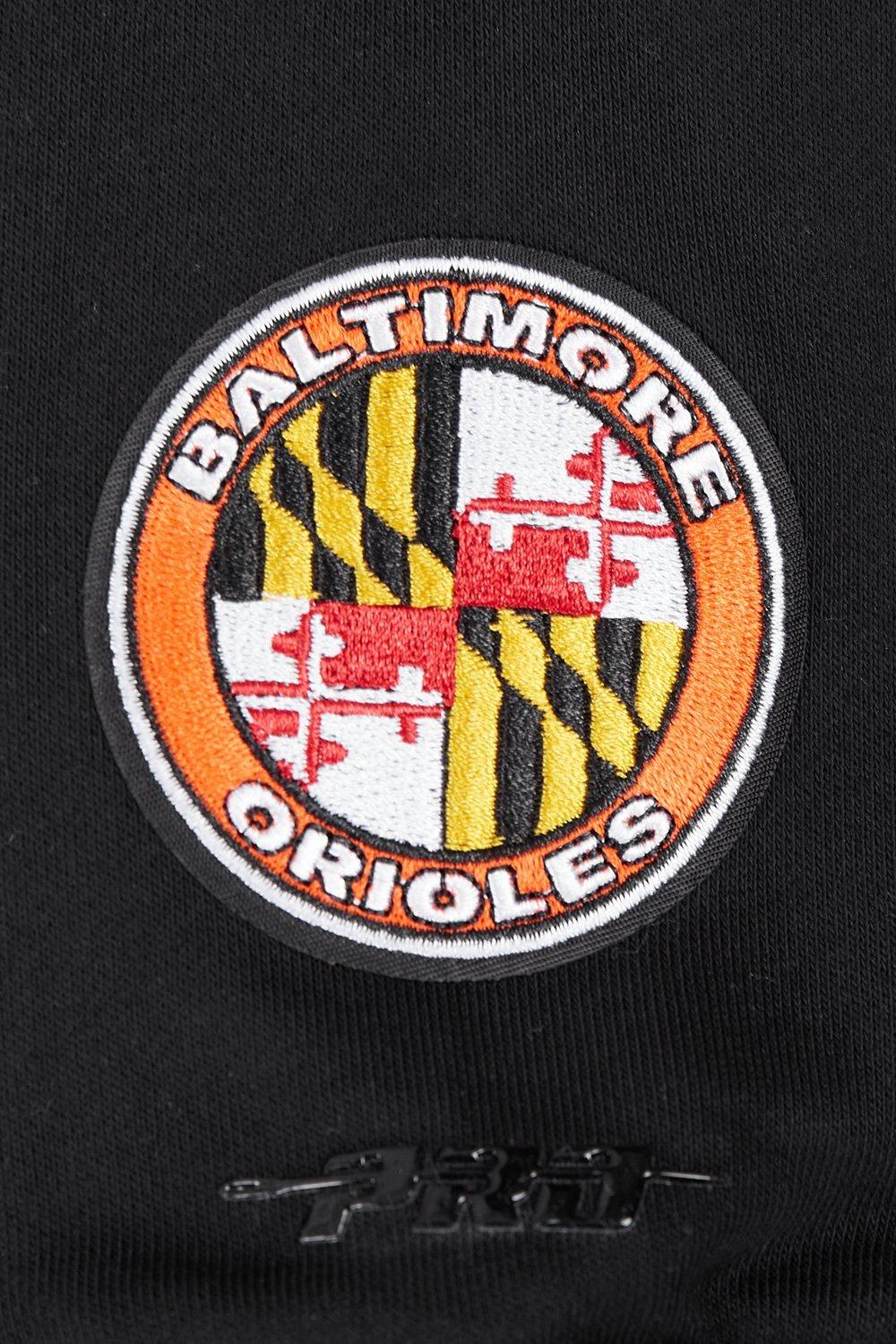 Pro Standard Women's MLB Baltimore Orioles Mashup Rib Cropped Fleece PO Hoodie -Black/Orange - BLACK/ORANGE Thumbnail View 6