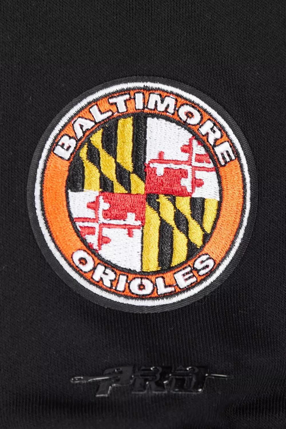 Pro Standard Women's MLB Baltimore Orioles Mashup Rib Cropped Fleece PO Hoodie -Black/Orange - BLACK/ORANGE