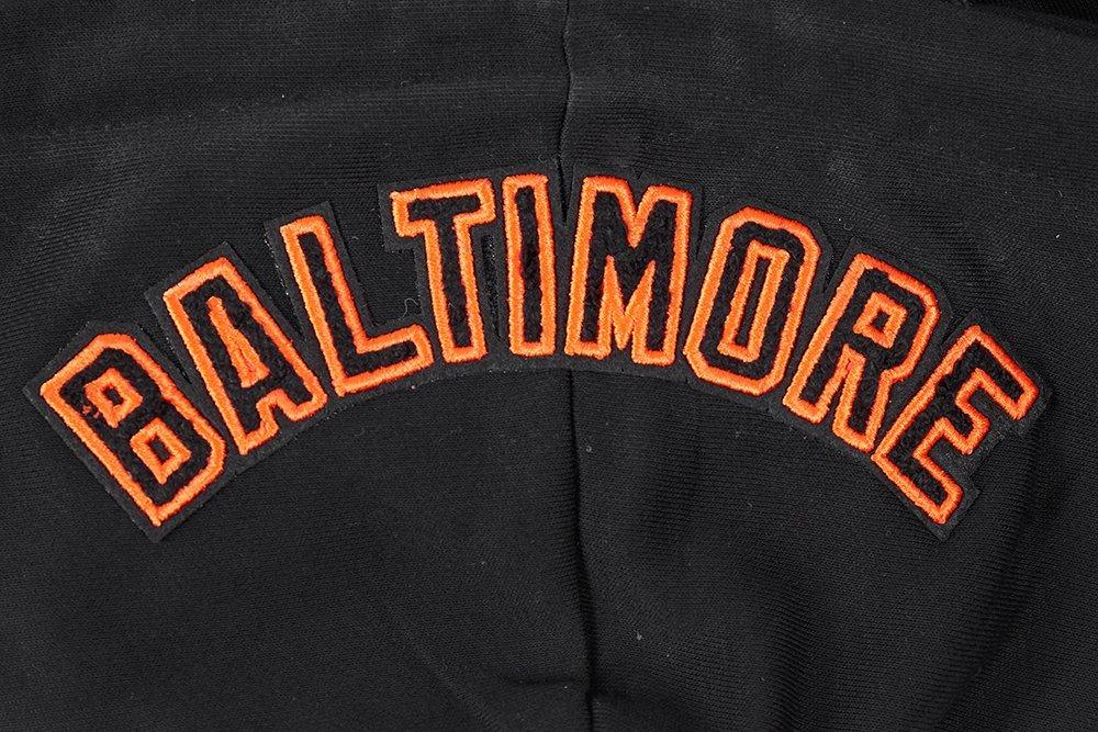 Pro Standard Women's MLB Baltimore Orioles Mashup Rib Cropped Fleece PO Hoodie - Black/Orange - BLACK/ORANGE Thumbnail View 7