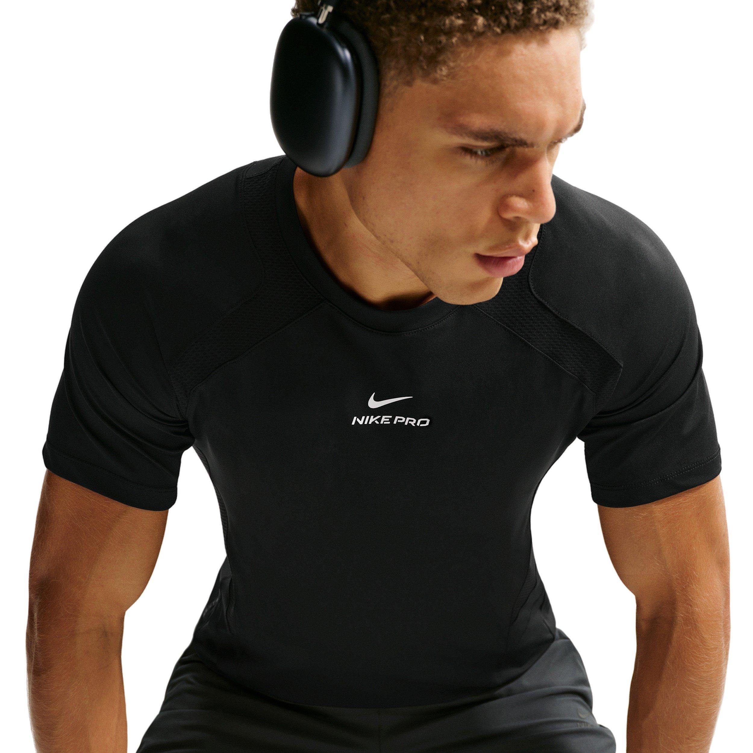 Nike Men's Pro Training Dri-FIT ADV Short-Sleeve Top - BLACK Thumbnail View 3