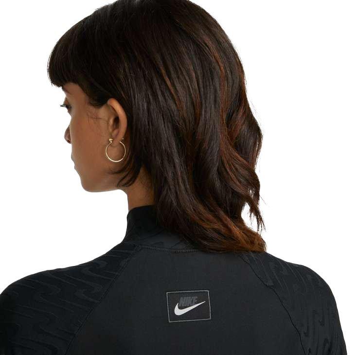 Nike Women's Sportswear Icon Clash Mock Long Sleeve Top - BLACK Thumbnail View 4