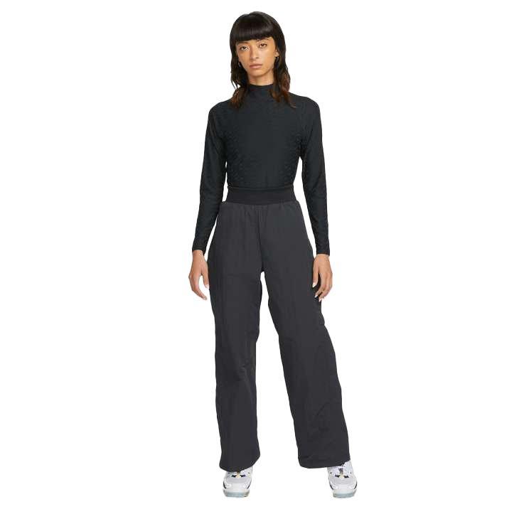 Nike Women's Sportswear Icon Clash Mock Long Sleeve Top - BLACK Thumbnail View 5