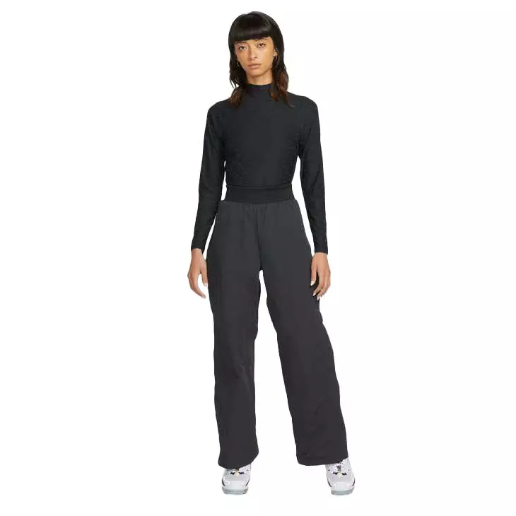 Nike Women's Sportswear Icon Clash Mock Long Sleeve Top - BLACK