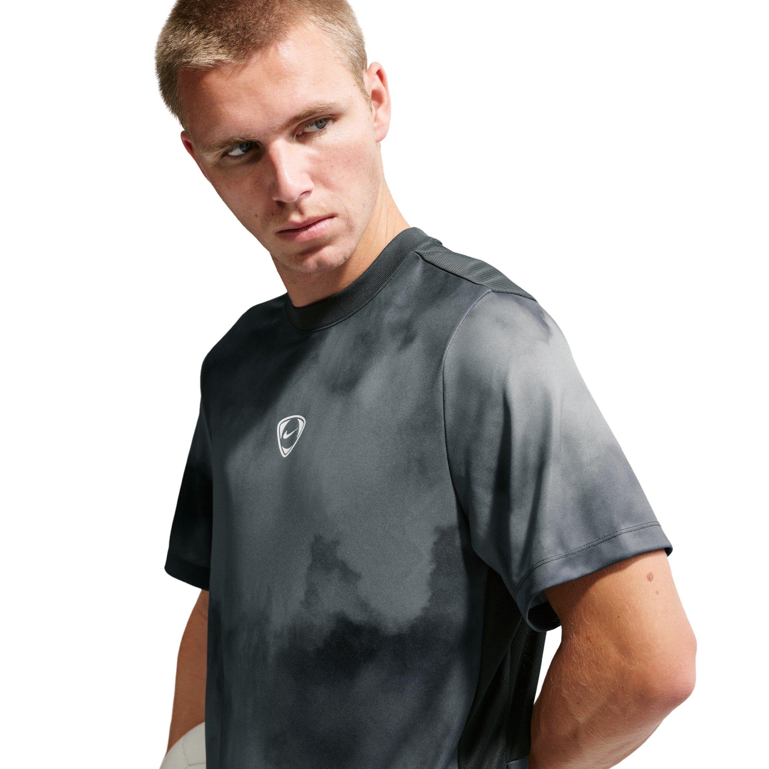 Nike Men's Academy+ Dri-FIT Short-Sleeve Football Shirt - BLACK/GREY Thumbnail View 3