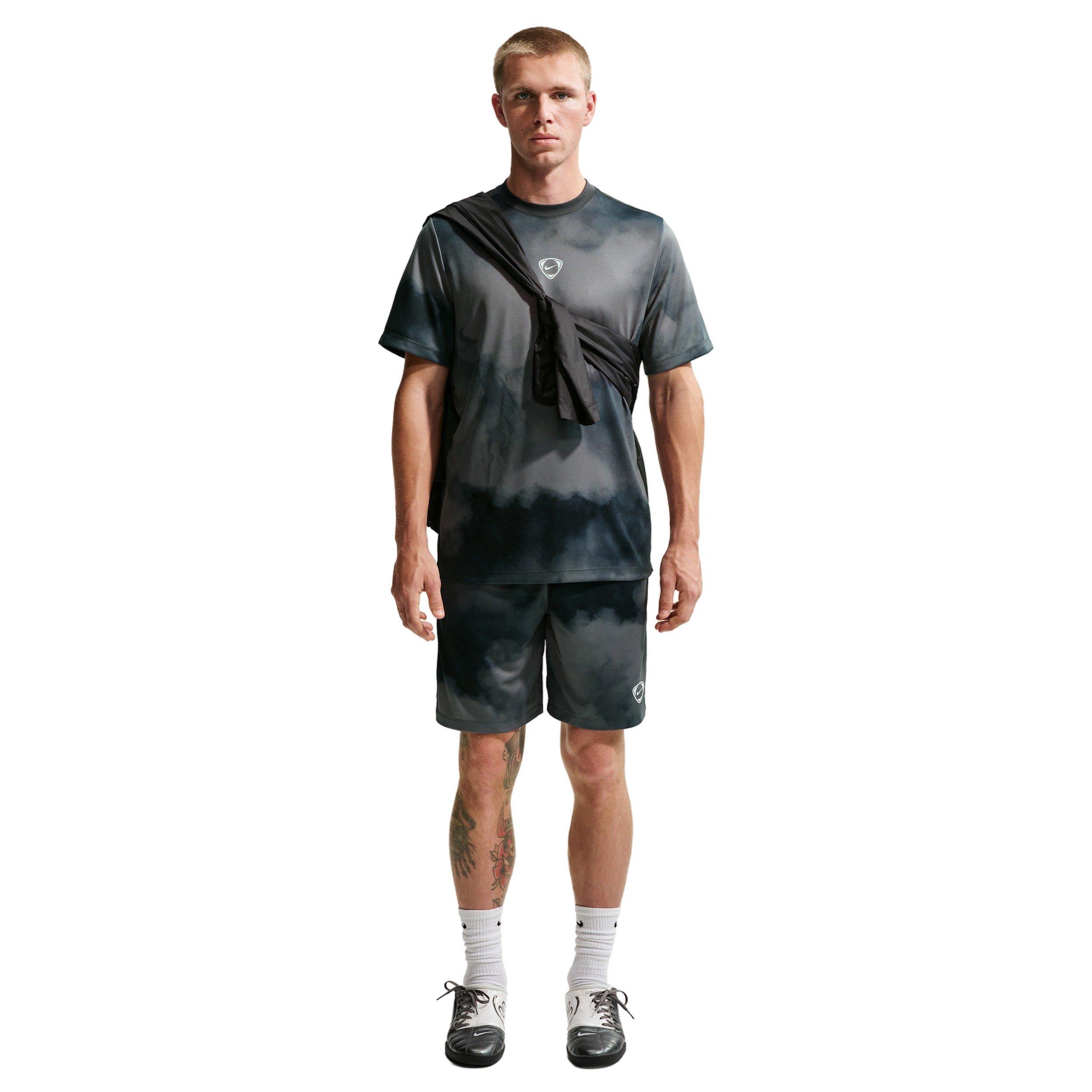 Nike Men's Academy+ Dri-FIT Short-Sleeve Football Shirt - BLACK/GREY Thumbnail View 4