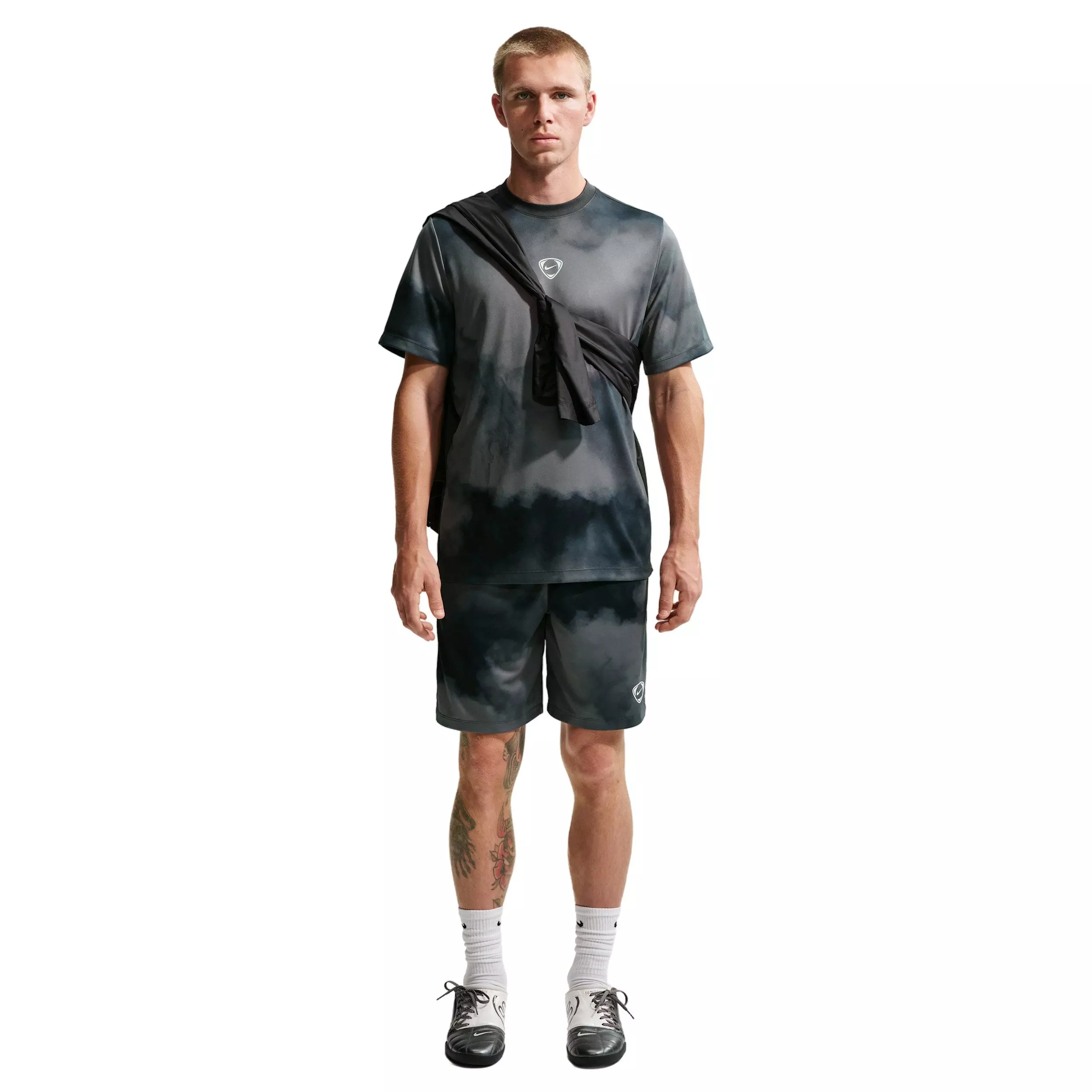 Nike Men's Academy+ Dri-FIT Short-Sleeve Football Shirt - BLACK/GREY