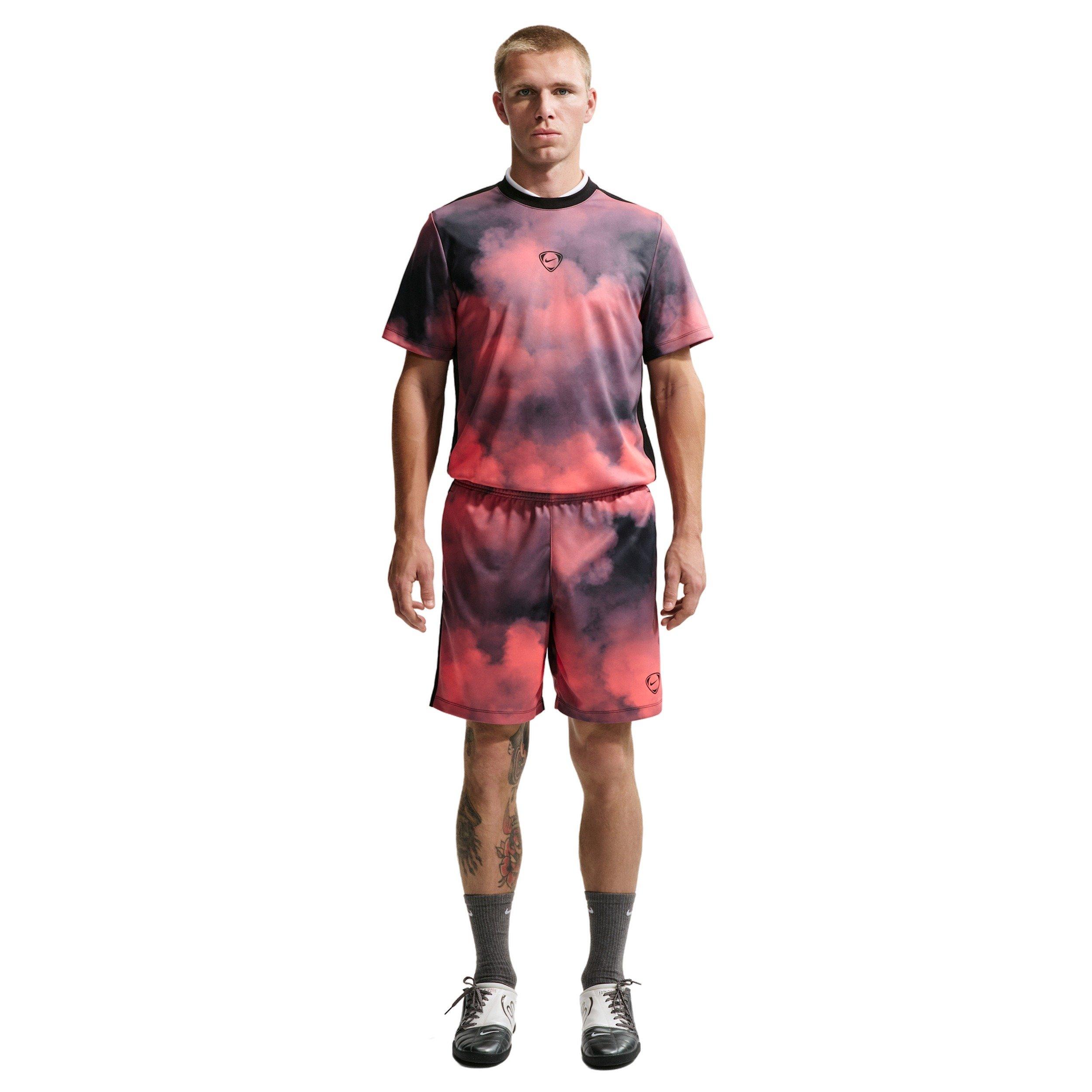 Nike Men's Academy+ Dri-FIT Short-Sleeve Football Shirt - HOT LAVA/BLACK Thumbnail View 4