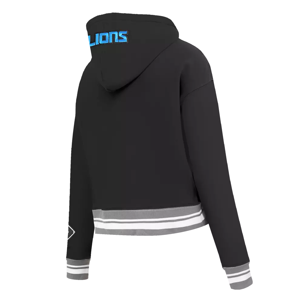 Pro Standard Women's MLB Chicago White Sox Mashup Rib Cropped Fleece PO Hoodie -Black/Grey - BLACK/GREY