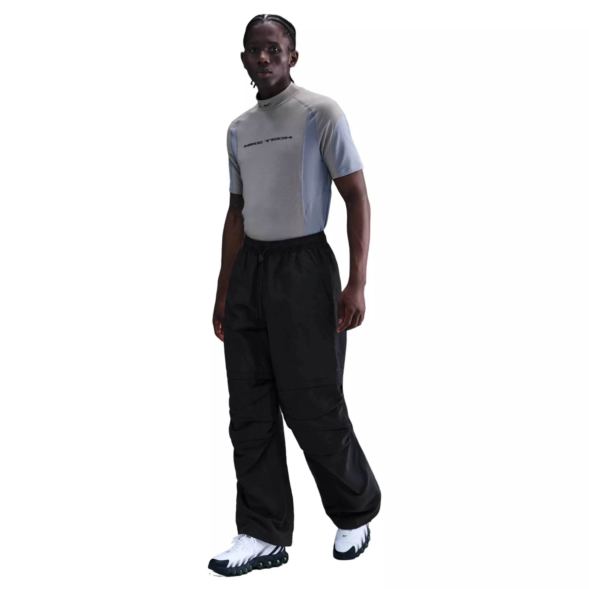 Nike Men's Tech Woven Ergo Woven Convertible Oversized Pants - Black - BLACK