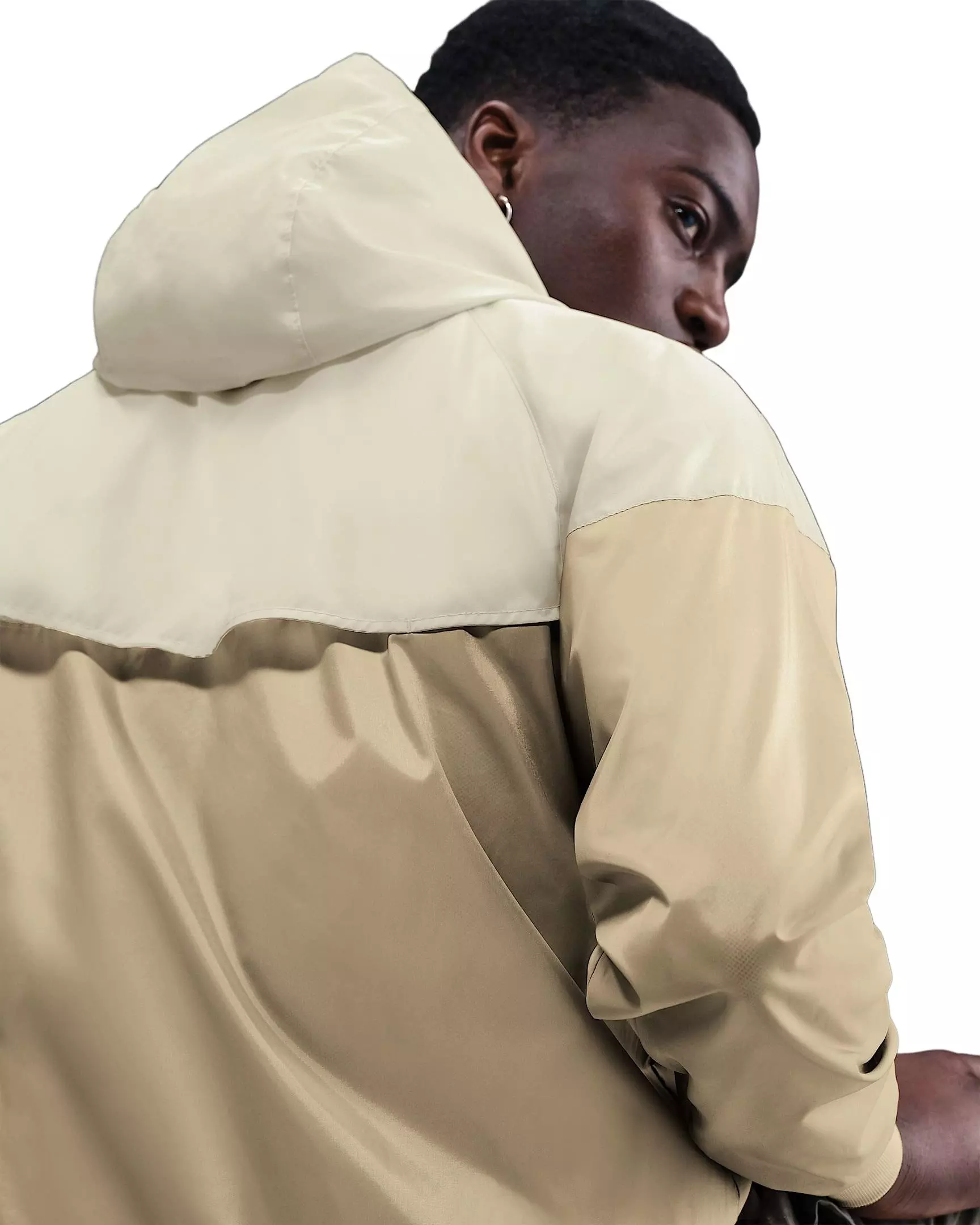 Nike Men's Sportswear Windrunner Hooded Jacket -Beige/Khaki - BEIGE/KHAKI