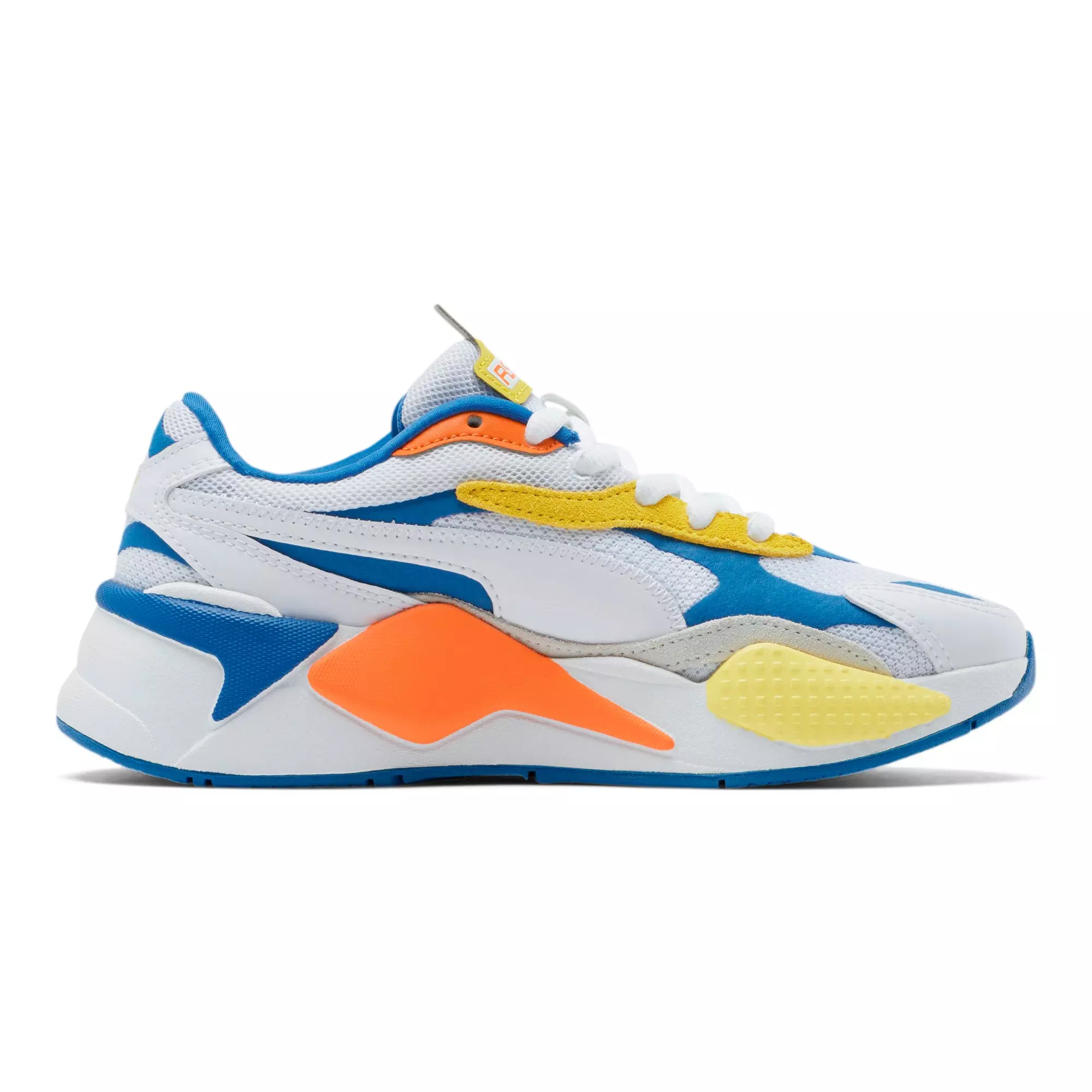 PUMA RS-X³ Puzzle JR Boys' "White/Orange/Blue" Sneakers - WHITE/RED