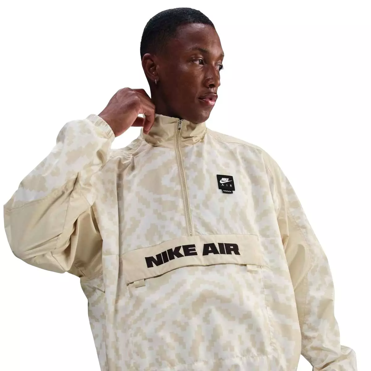 Nike Air Men's 1/2-Zip AOP Jacket - WHITE