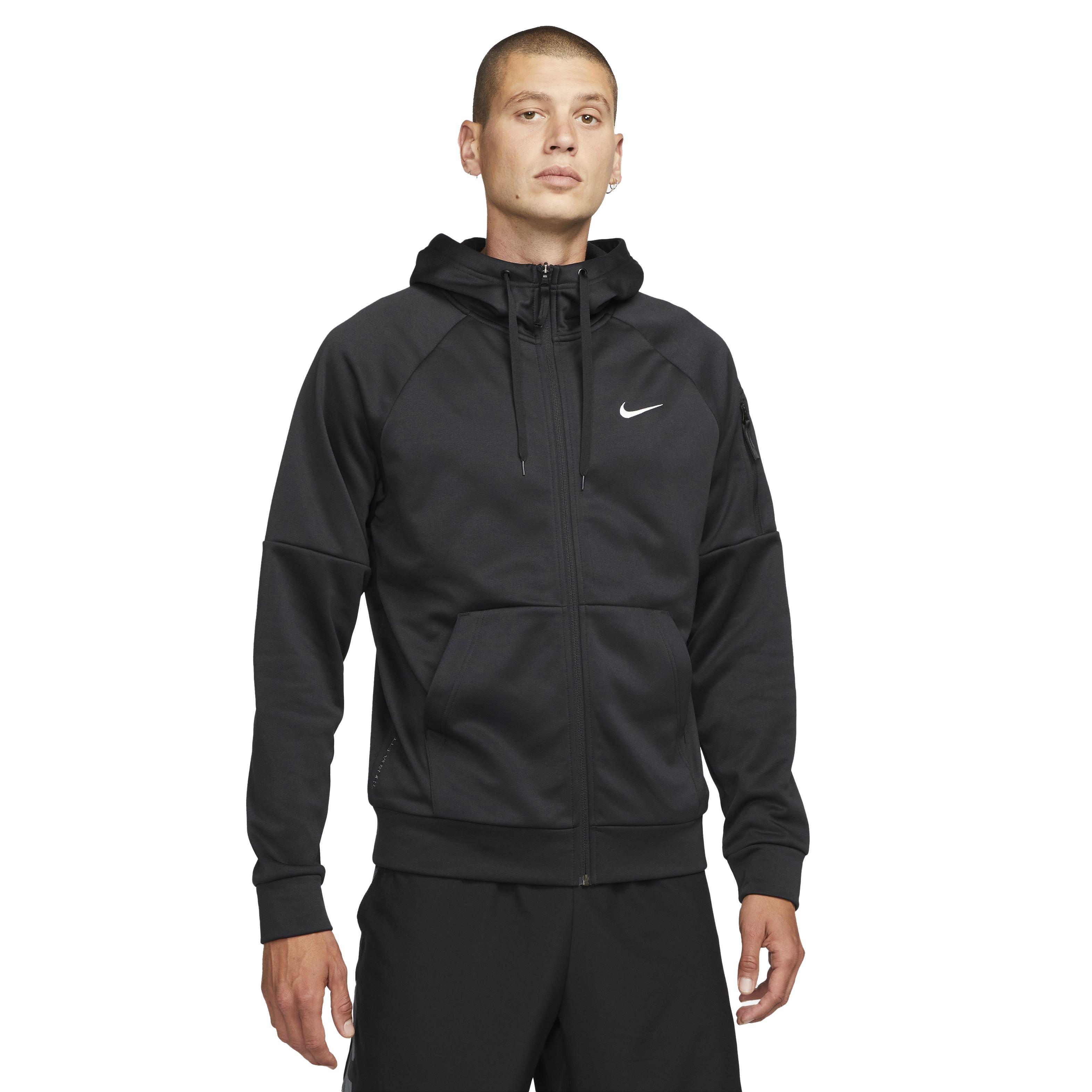 Nike Men's Therma-Fit Full-Zip Fitness Fleece Hoodie - BLACK Thumbnail View 1