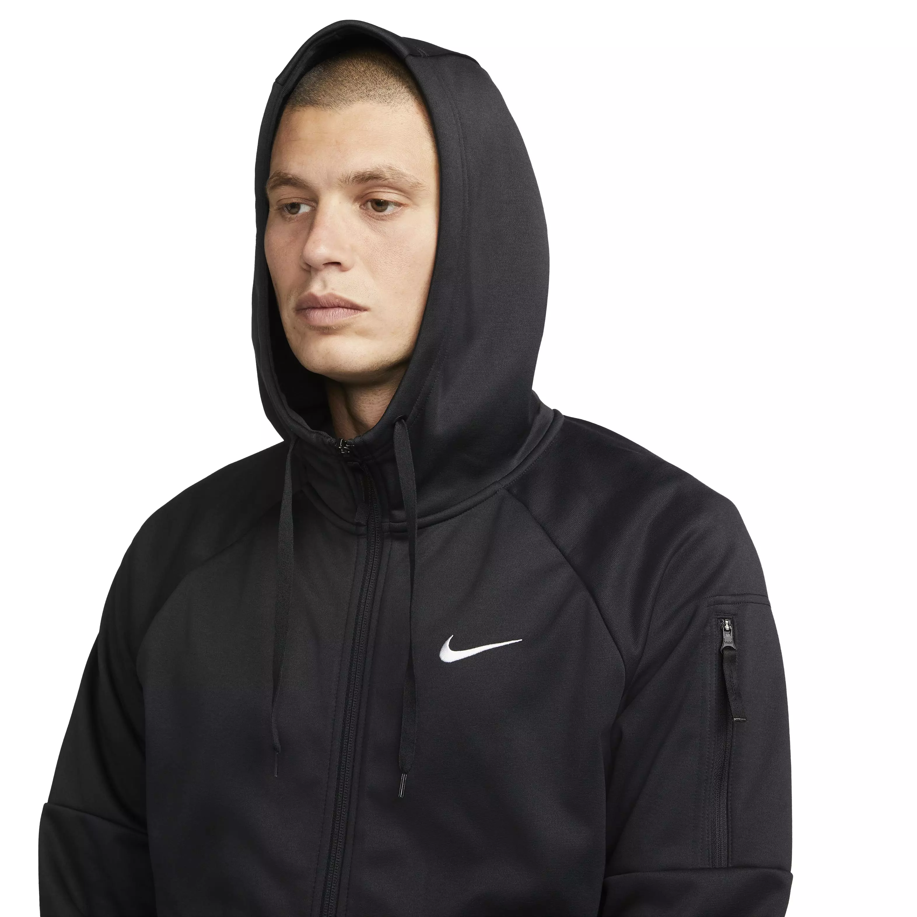 Nike Men's Therma-Fit Full-Zip Fitness Fleece Hoodie - BLACK