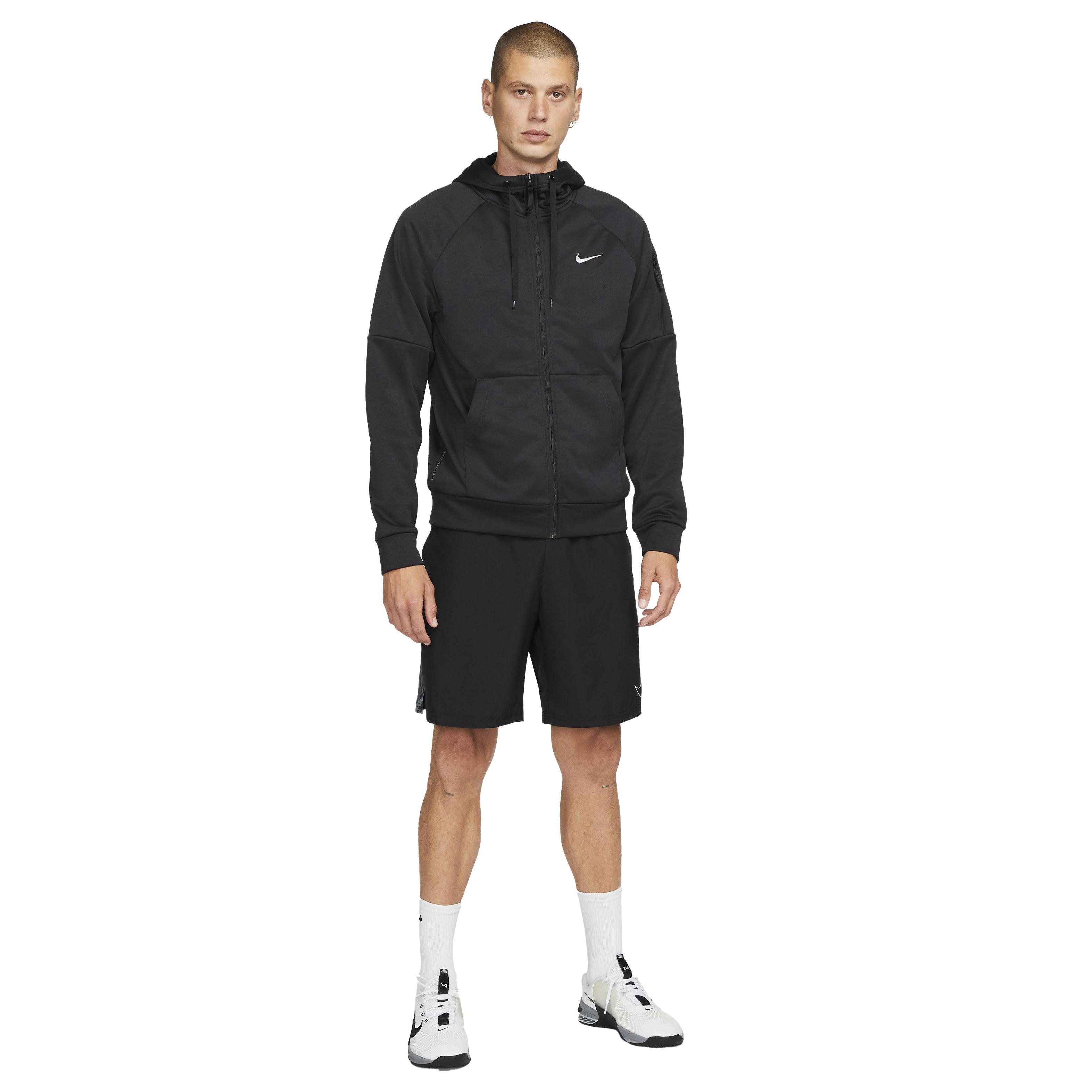 Nike Men's Therma-Fit Full-Zip Fitness Fleece Hoodie - BLACK Thumbnail View 4