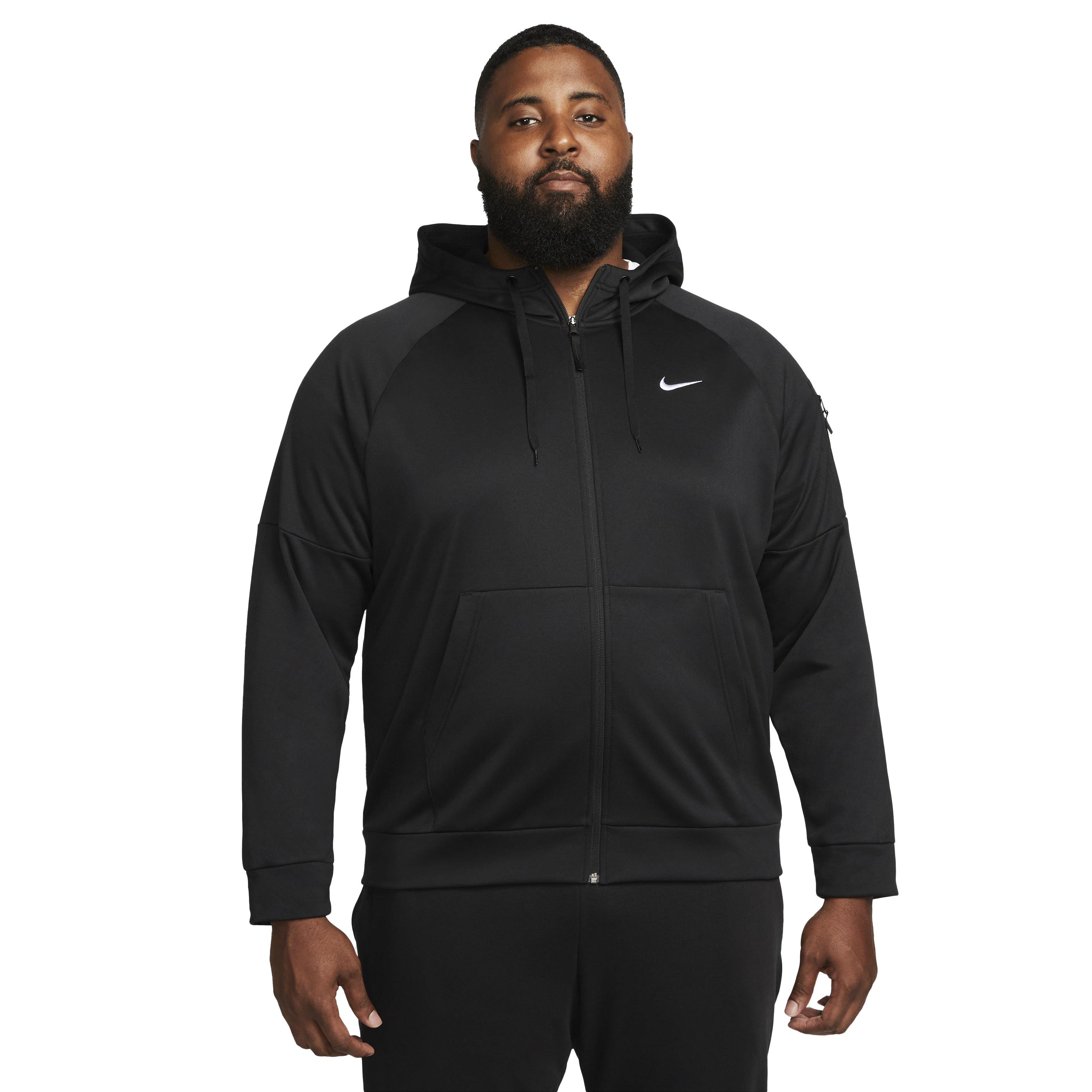 Nike Men's Therma-Fit Full-Zip Fitness Fleece Hoodie - BLACK Thumbnail View 5