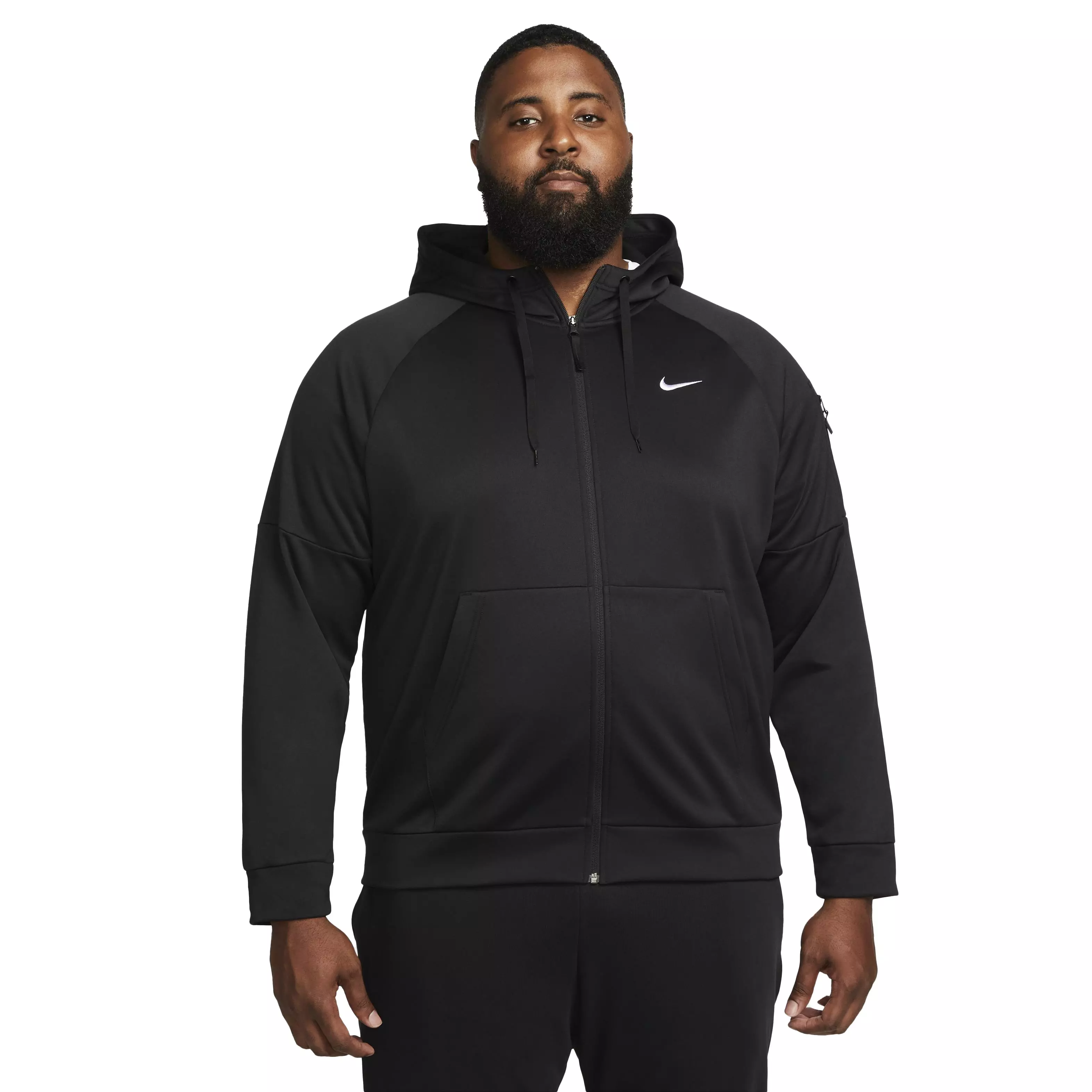 Nike Men's Therma-Fit Full-Zip Fitness Fleece Hoodie - BLACK