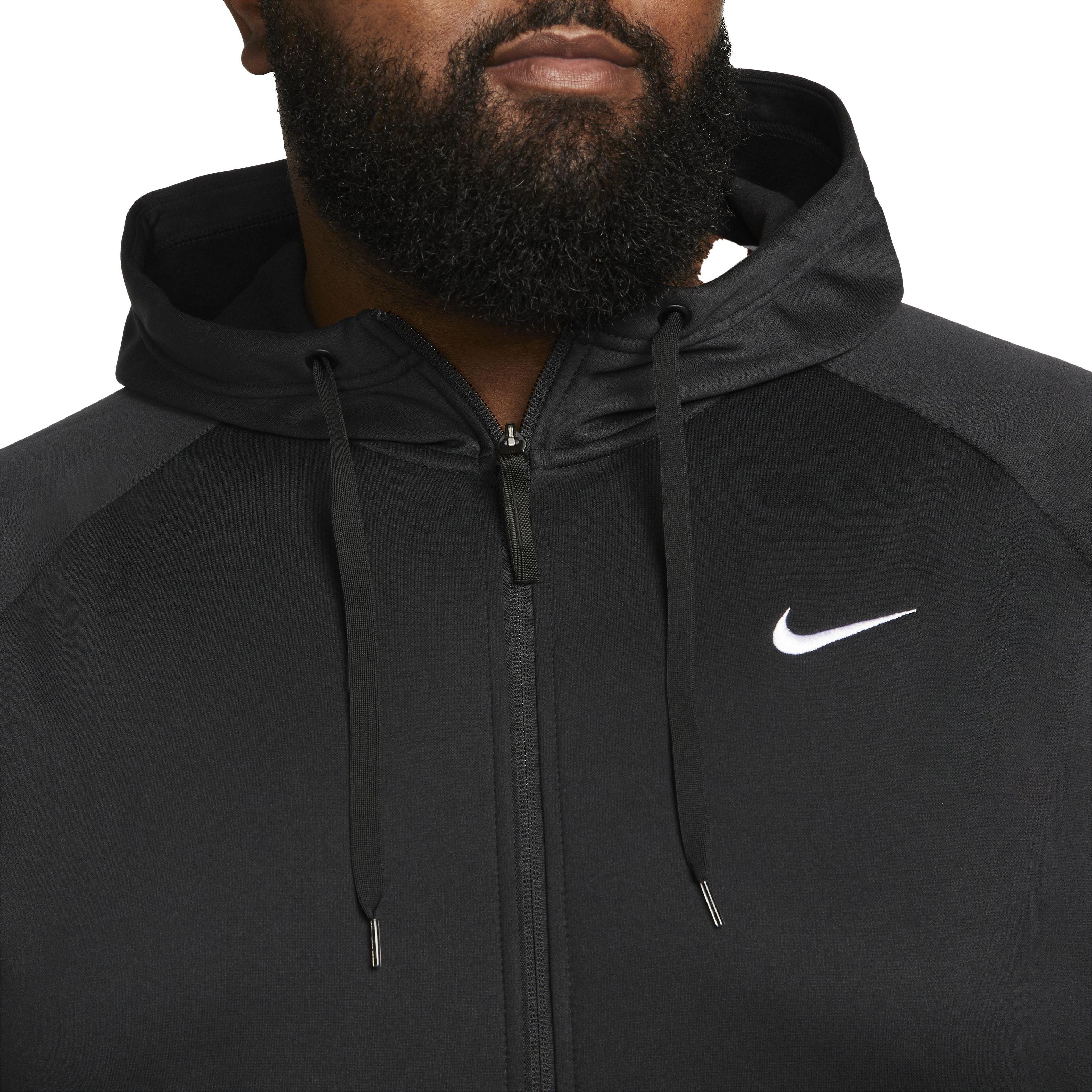 Nike Men's Therma-Fit Full-Zip Fitness Fleece Hoodie - BLACK Thumbnail View 7