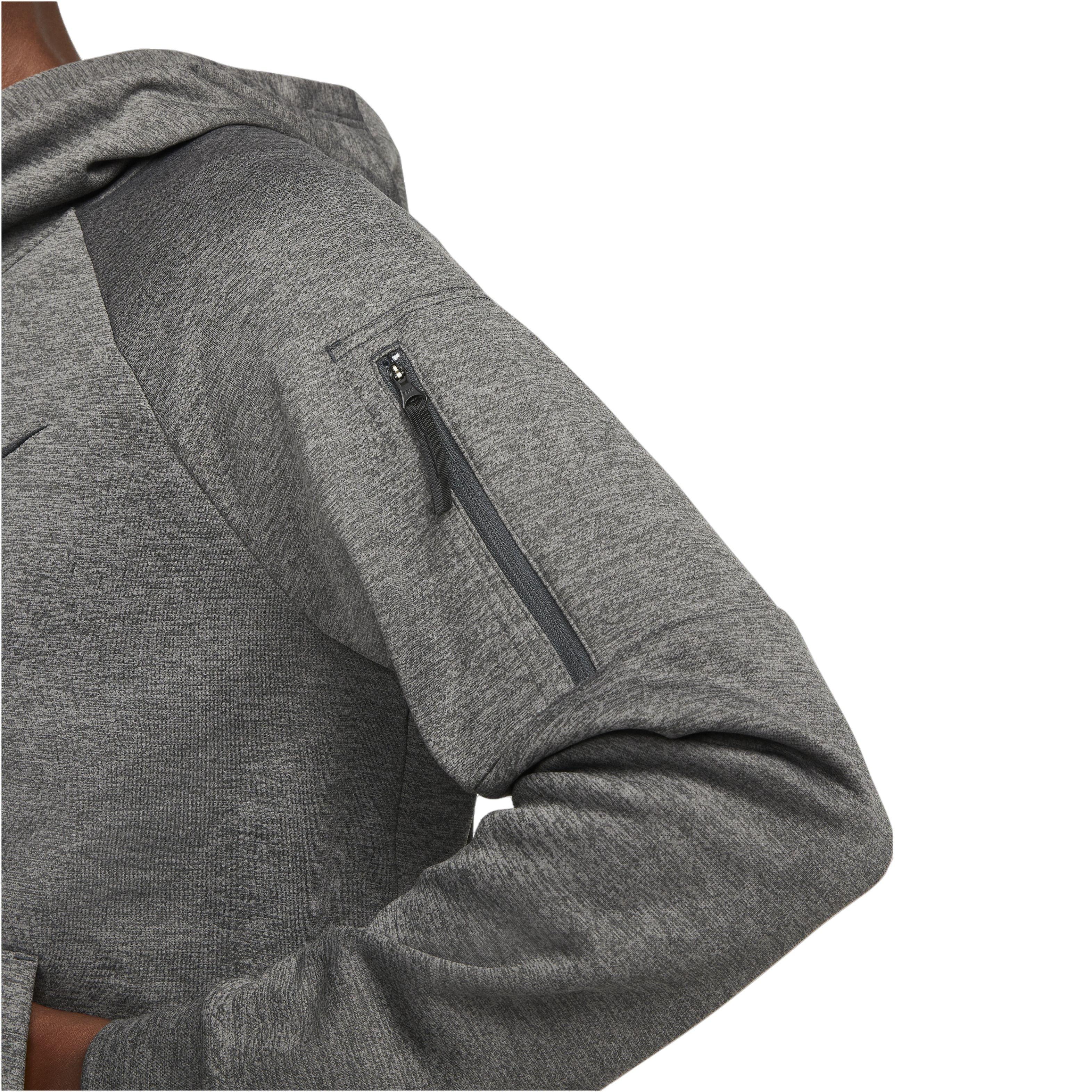 Nike Men's Therma-Fit Full-Zip Fitness Fleece Hoodie - BLACK/GREY Thumbnail View 4