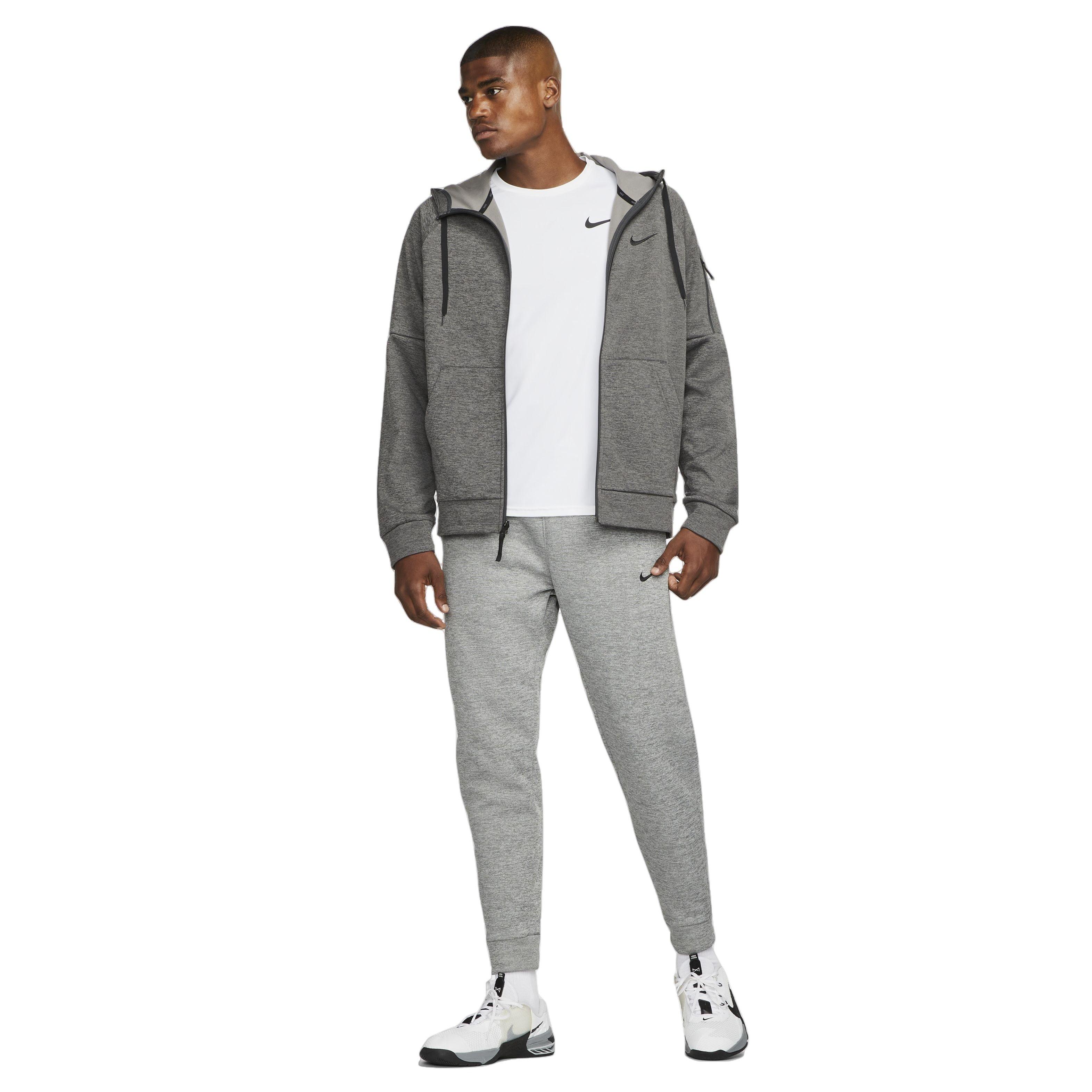 Nike Men's Therma-Fit Full-Zip Fitness Fleece Hoodie - BLACK/GREY Thumbnail View 7