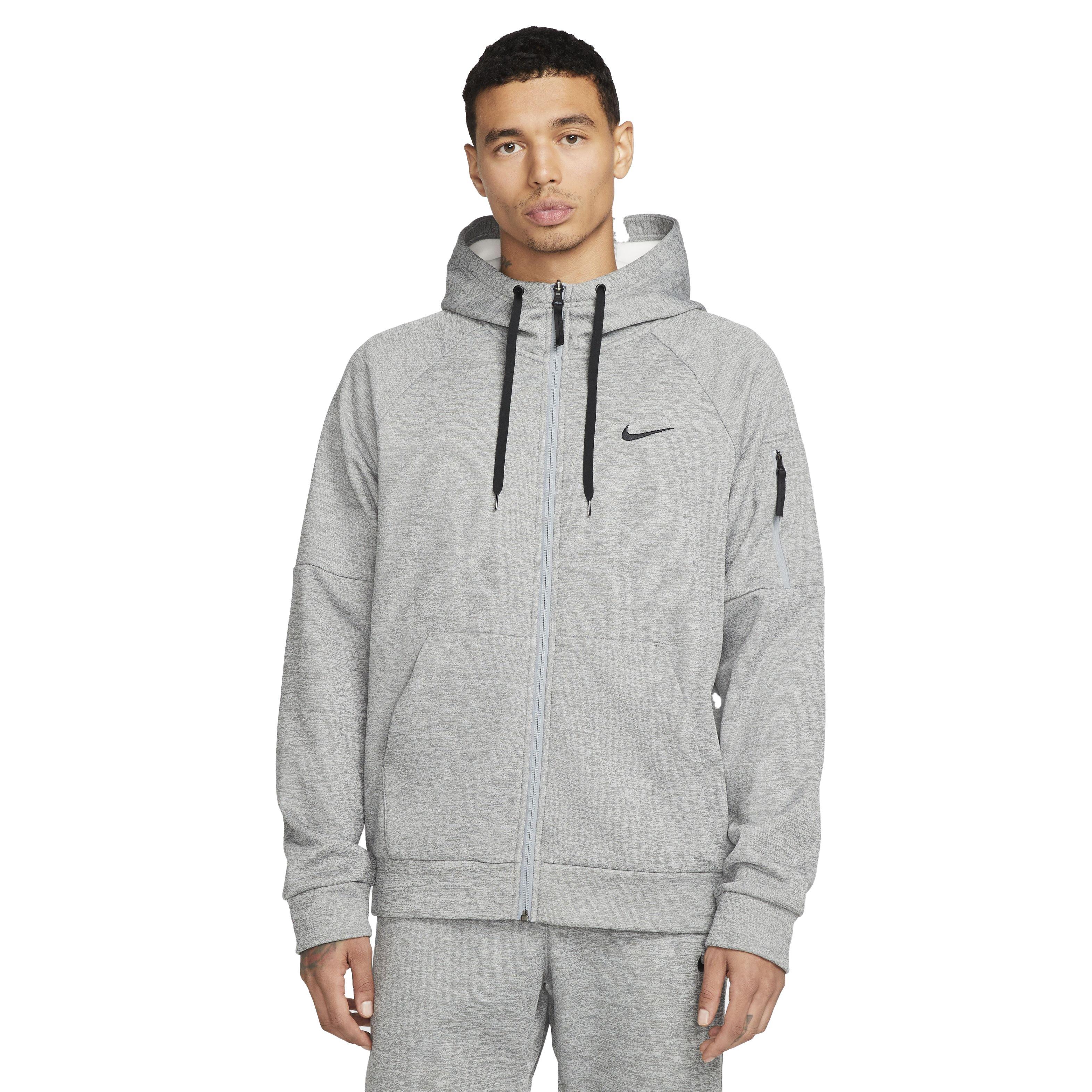Nike Men's Therma-Fit Full-Zip Fitness Fleece Hoodie - GREY Thumbnail View 1