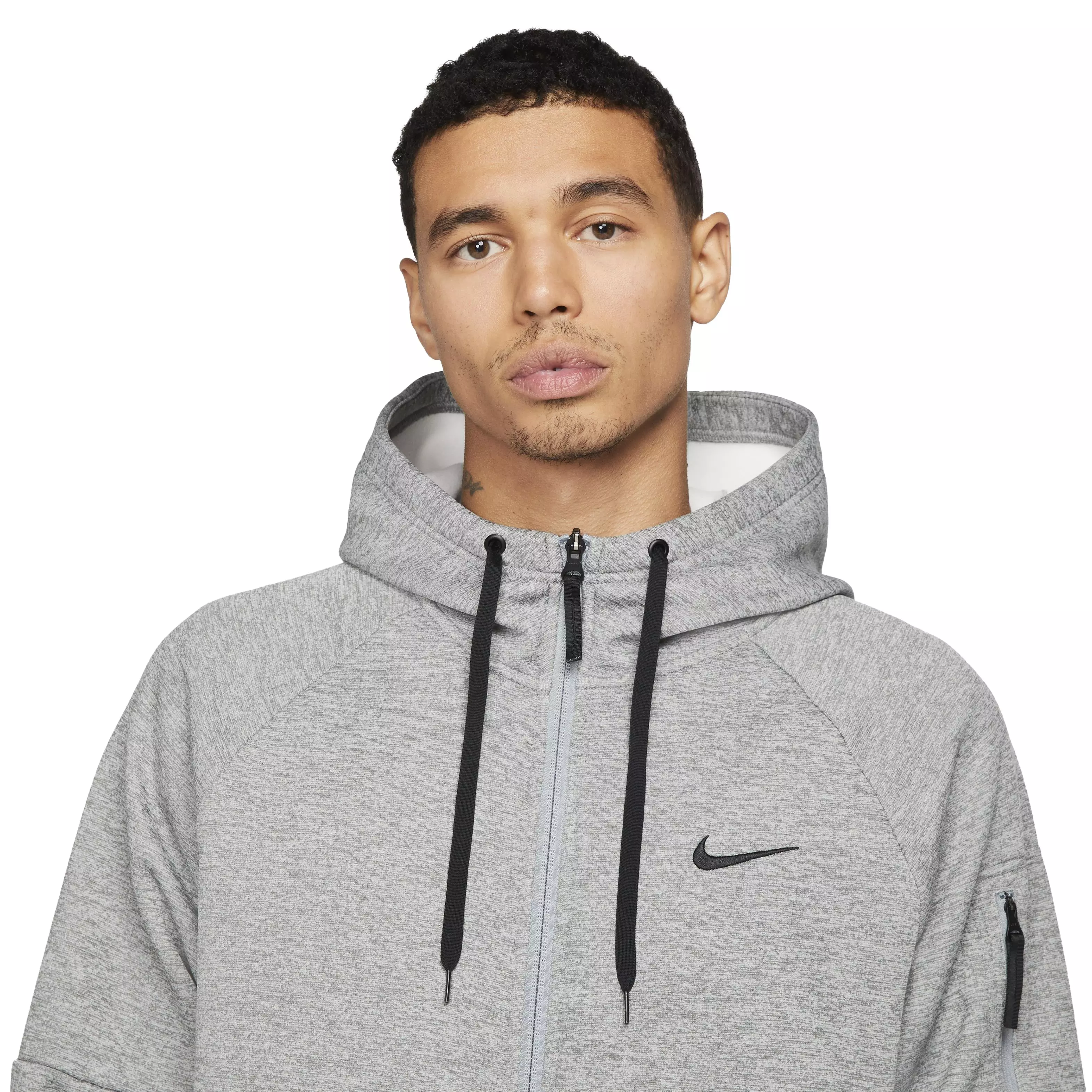 Nike Men's Therma-Fit Full-Zip Fitness Fleece Hoodie - GREY