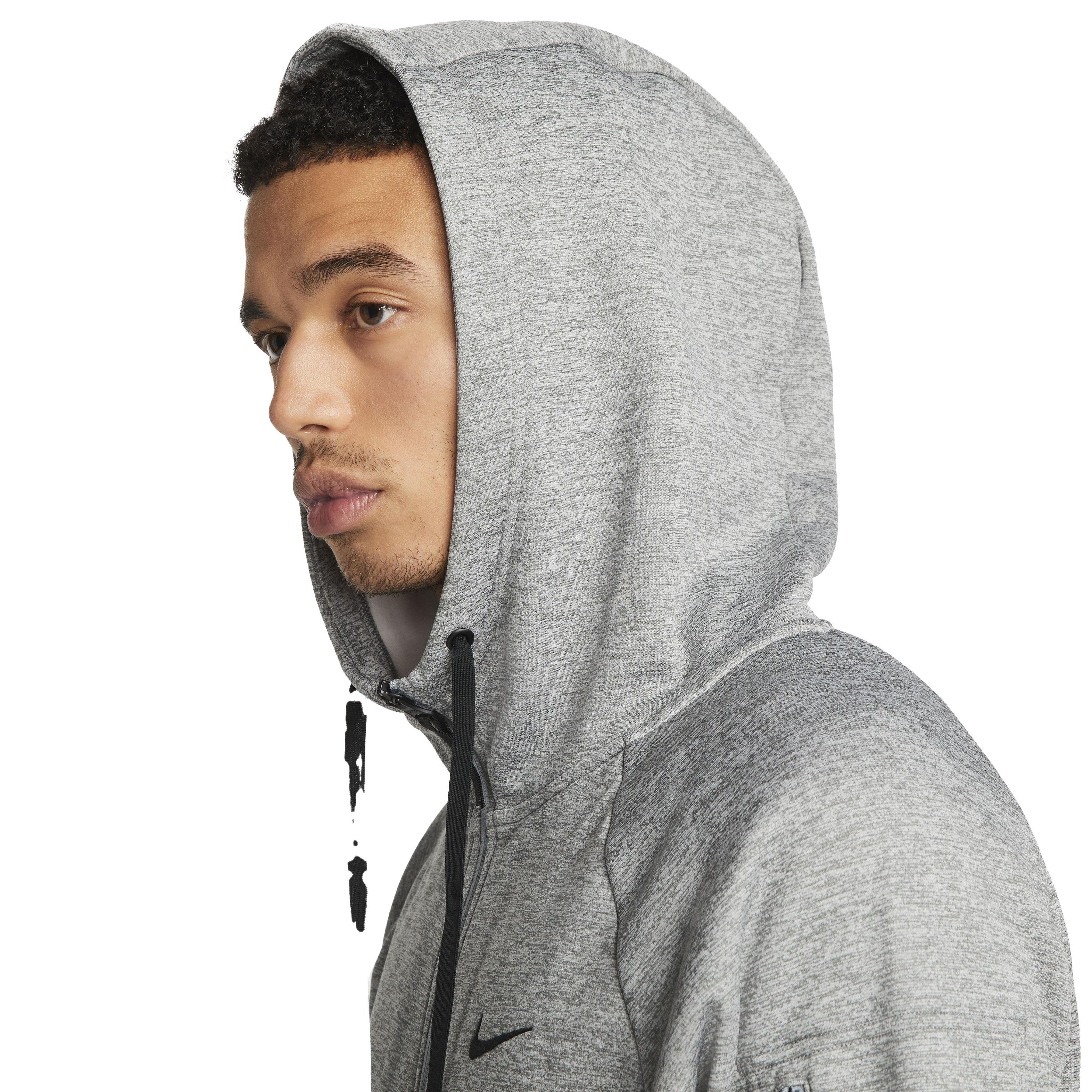 Nike Men's Therma-Fit Full-Zip Fitness Fleece Hoodie - GREY Thumbnail View 4